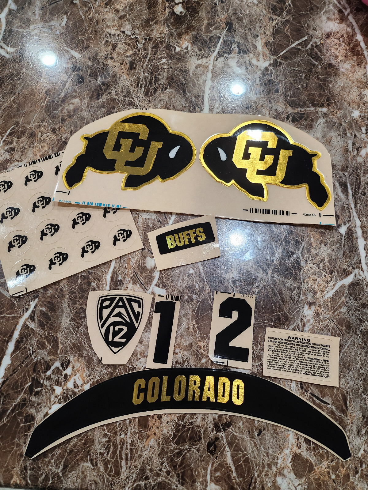 Colorado Buffs football helmets 3M vinyl decals chrome full size