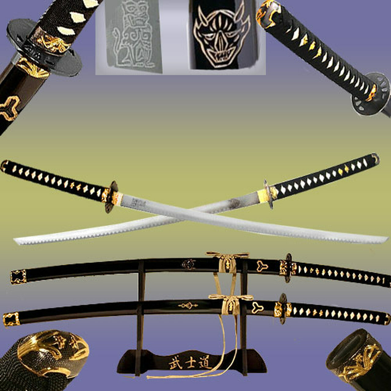 Kill Bill Sword Set, Demon & Bride, Gold Edition