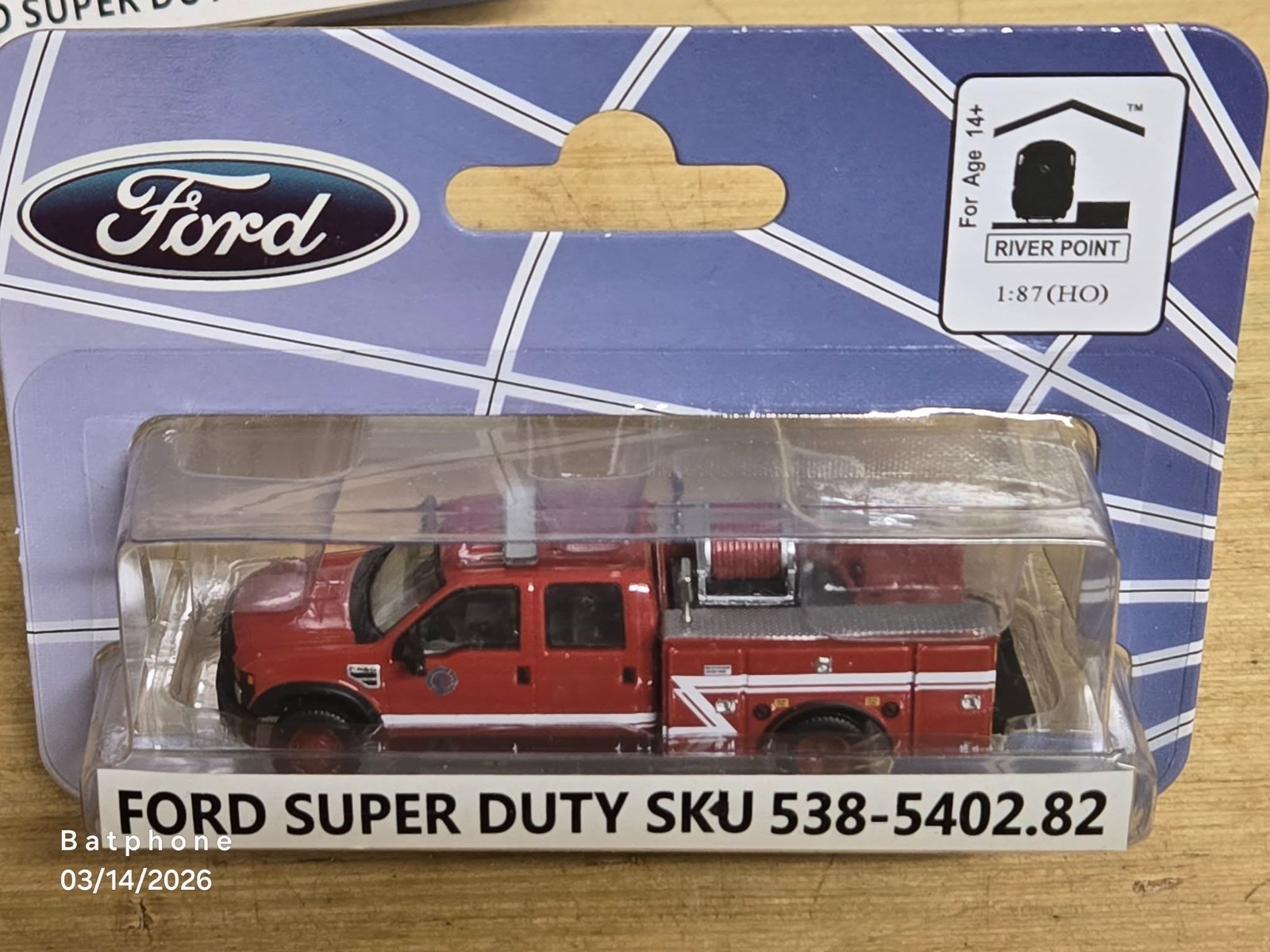 HO Scale 1/87 River Point Station ( RPS ) Ford Mini Pumper Fire Truck - Nice