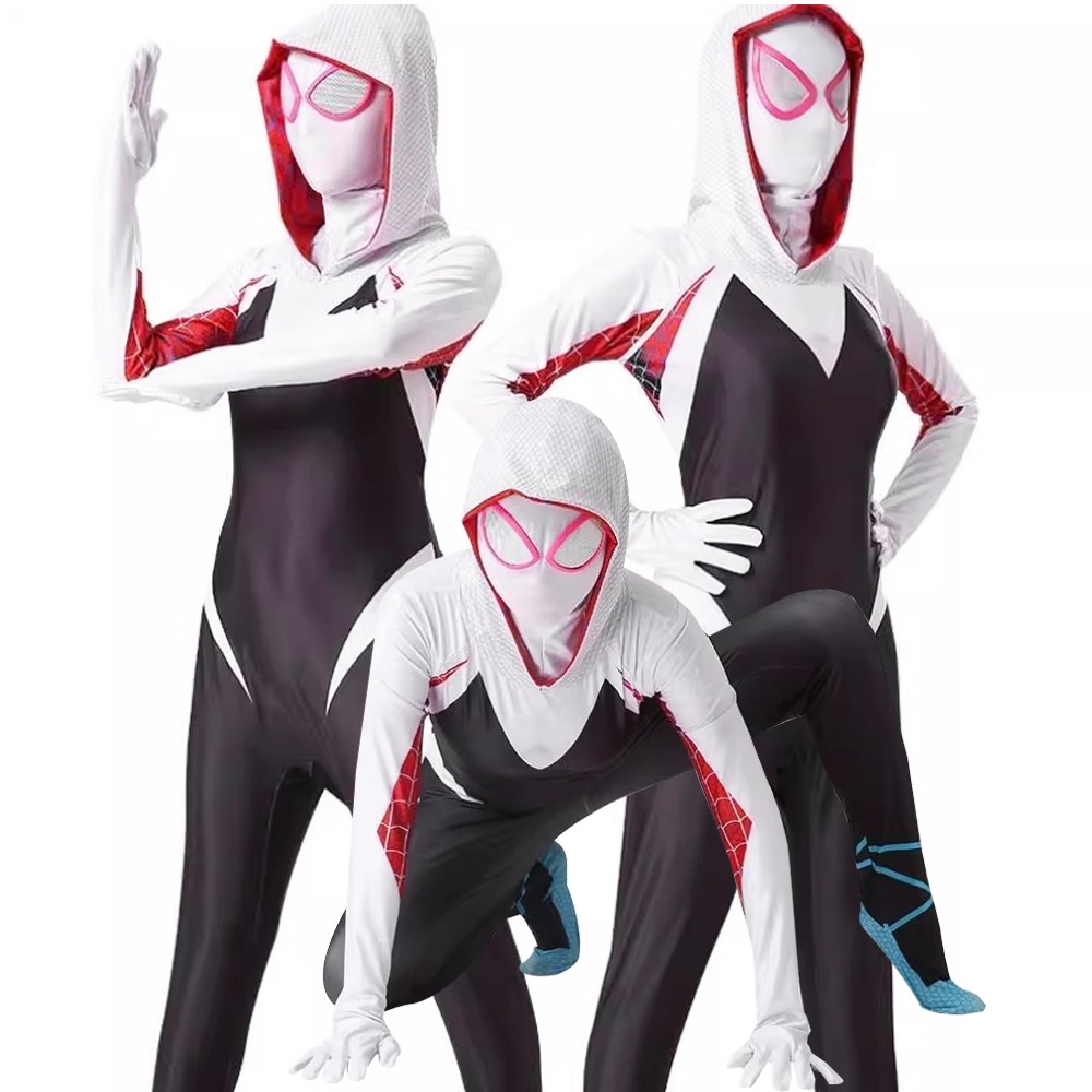 Into the Spider-Verse Gwen Stacy Jumpsuit Costume Girl Women Spiderman Jumpsuit