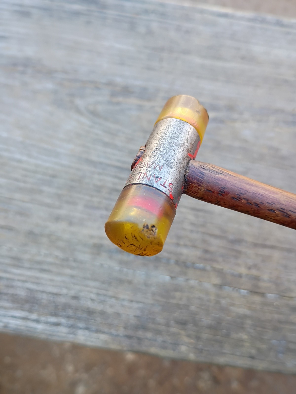 Vintage Stanley No. 592 Small Soft Face Hammer Mallet USA Wood Handle 8 inches