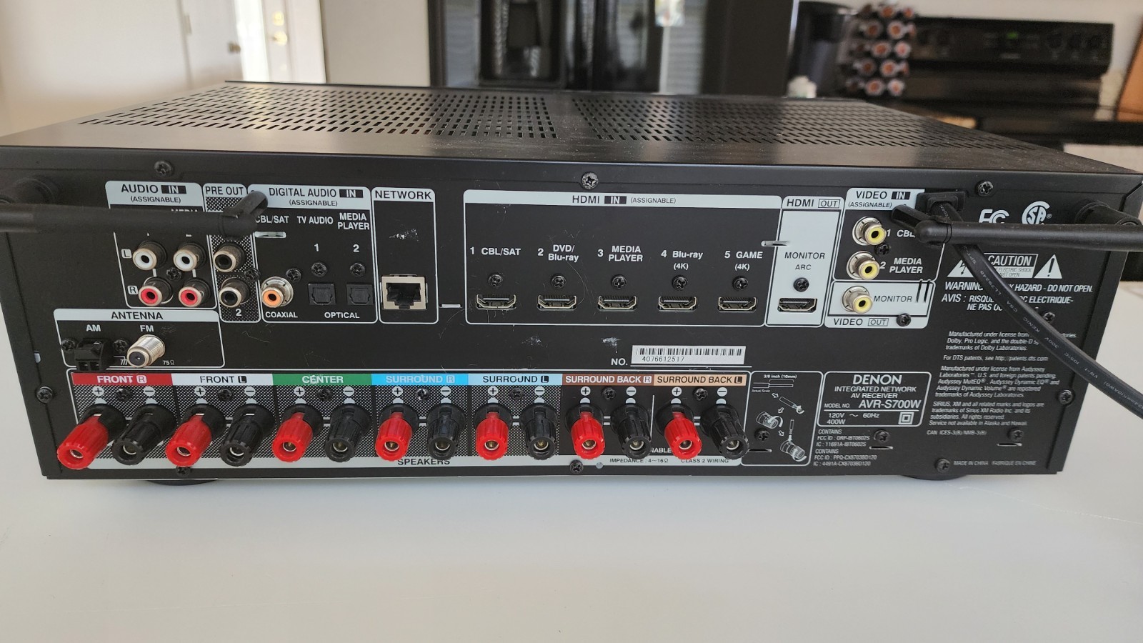 Denon AVR-S700W 7.2 Channel Multimedia Network AV Receiver Remote Bundle, Tested