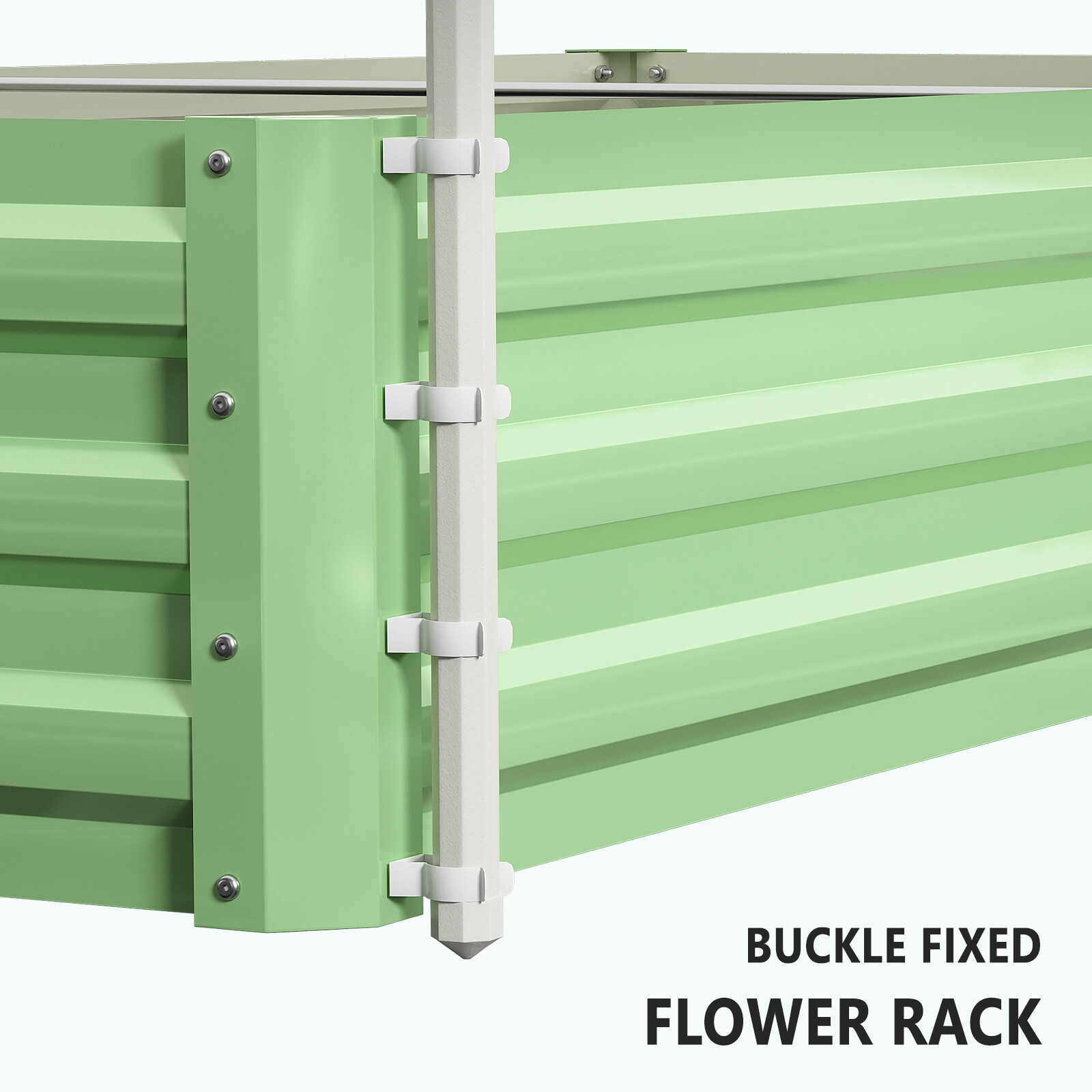 SLSY Galvanized Raised Garden Bed with 85in Tall Garden Trellis for Vegetables