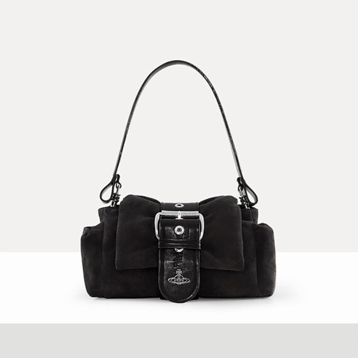 Vivienne Westwood Hazel Treasure Handbag Suede Black outlet F/S JP [DDP]