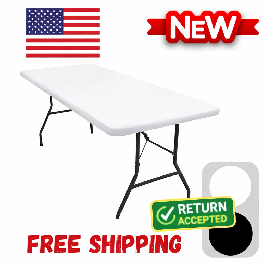 6 Ft Plastic Folding Table cloth for Indoor/Outdoor Dining & Partiesf Waterproof