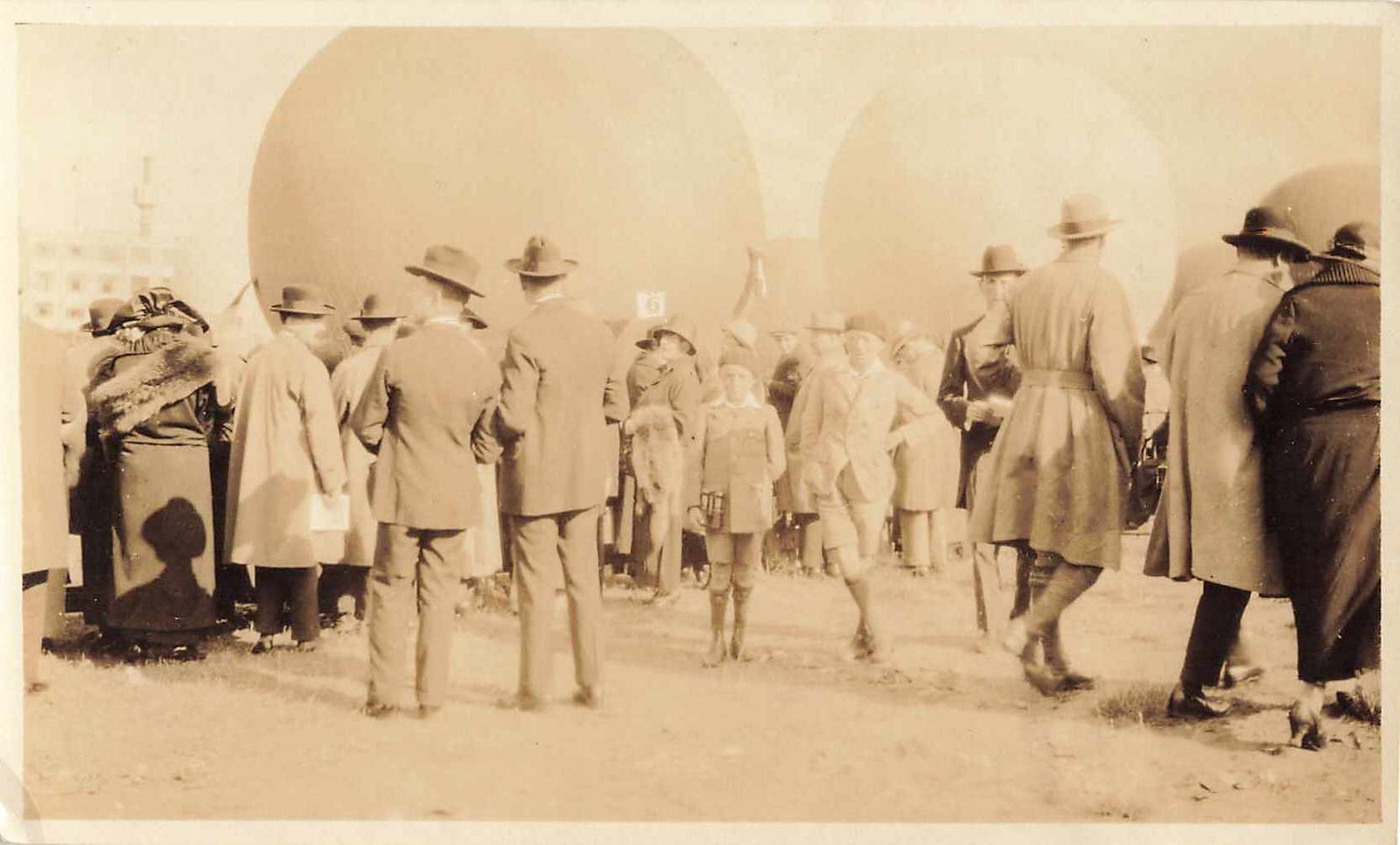 1923 Gordon Bennett Balloon Race Brussels Belgium Crowd Vintage Photo Rare
