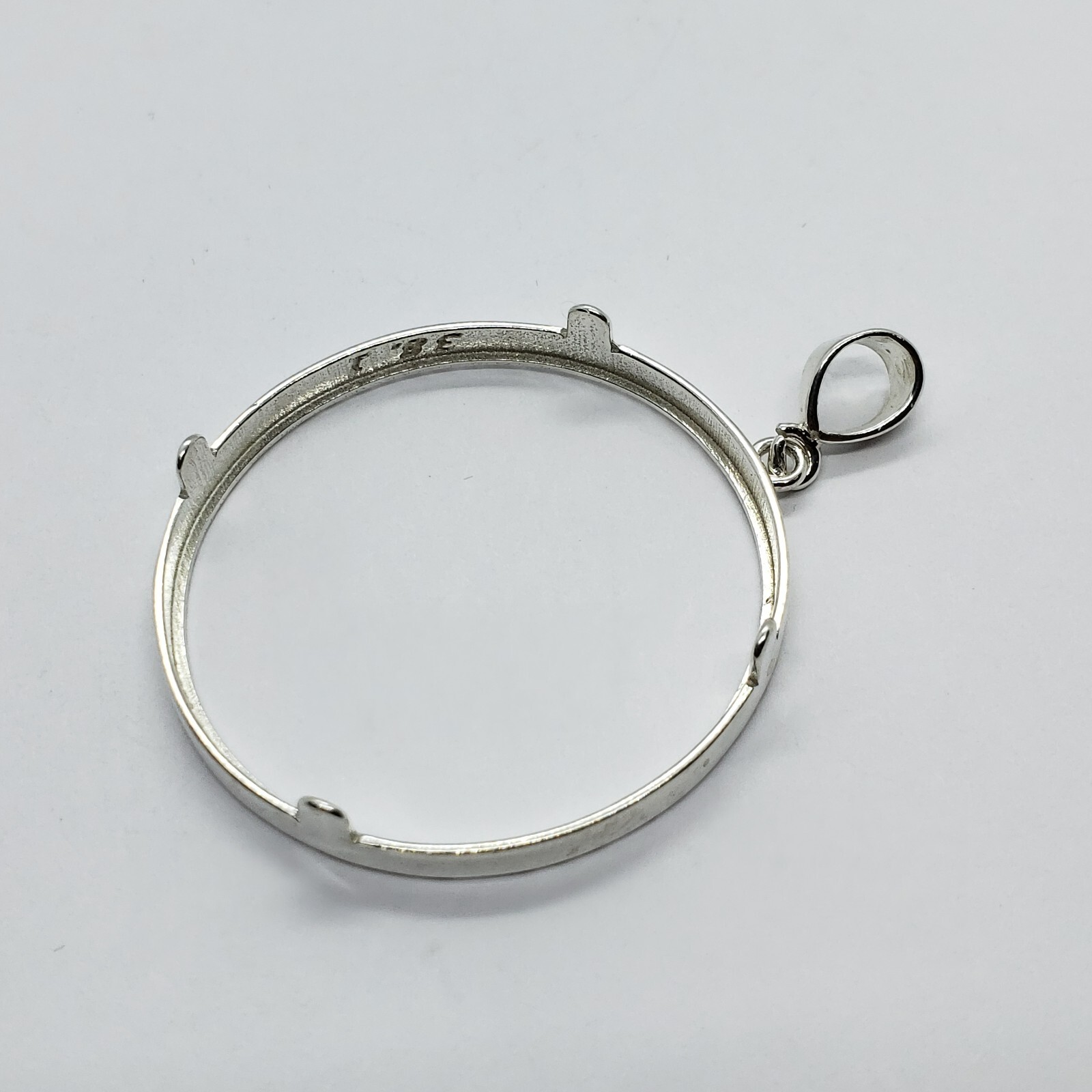 Sterling Silver 1 Onza Plata Libertad 36 mm Coins Bezel Prong Back Diamond Cut