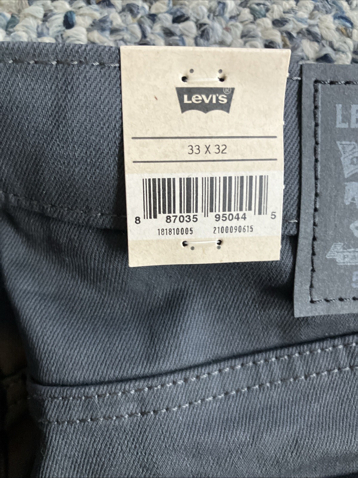 NWT Men’s Levis 541 Athletic Taper Taper Stretch Very Dark Gray Jeans 33”x32”