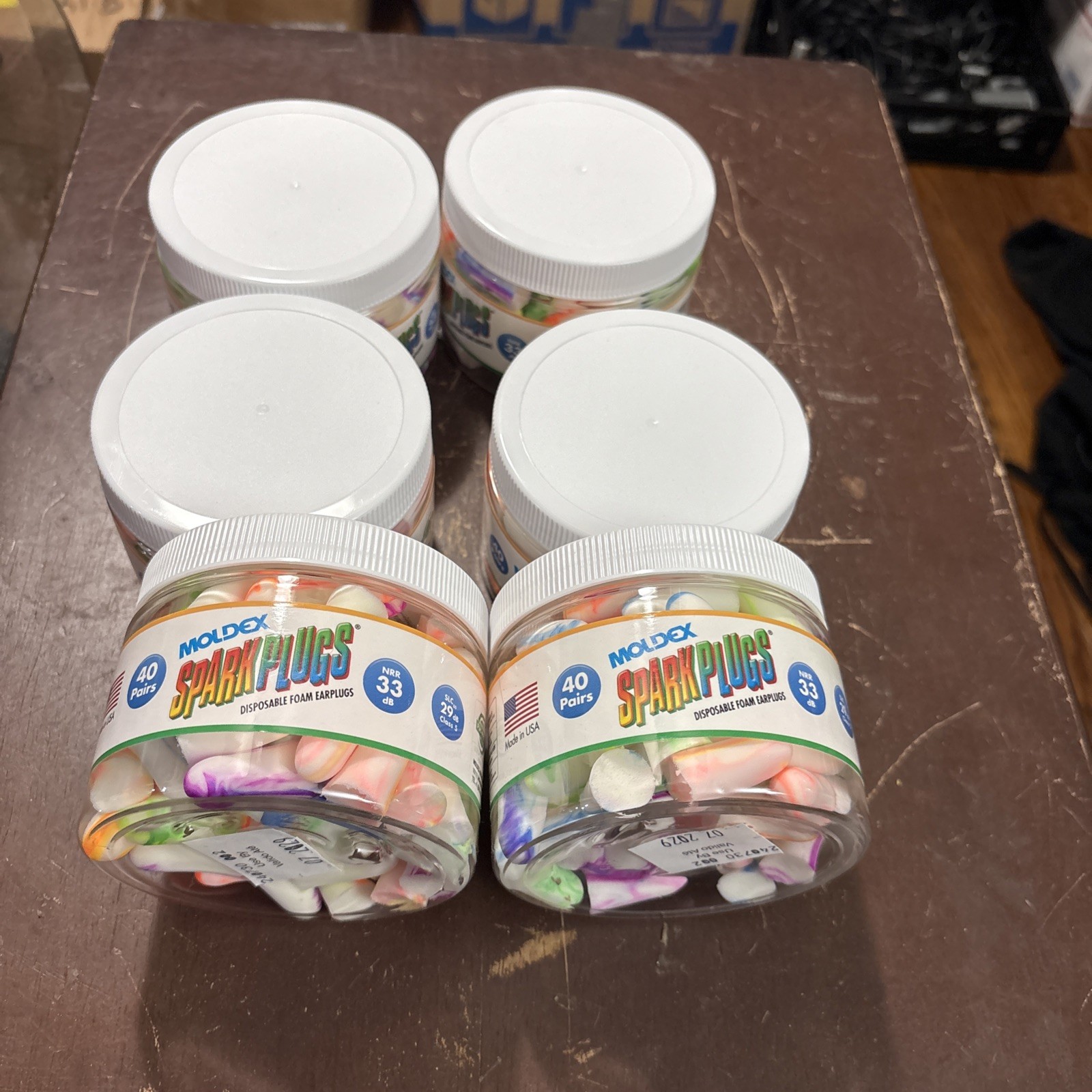 Lot Of (6) Moldex Sparkplugs Earplug Canister 6684 - 40 Pair Free Shipping