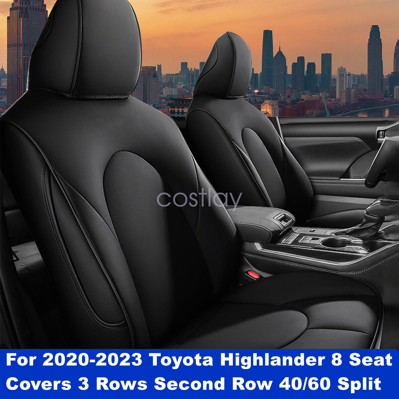 For 2020-2023 Toyota Highlander Full Set Protector Leather seat covers 8 Seat