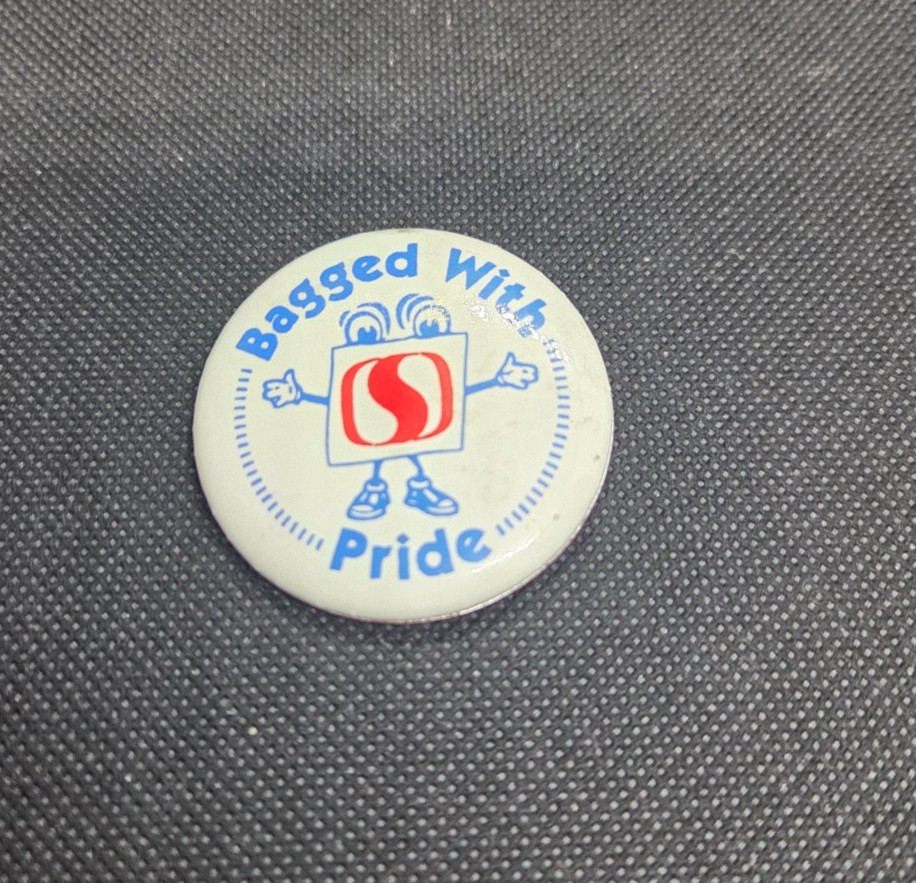 Vintage Safeway Bagged with Pride Pinback Button