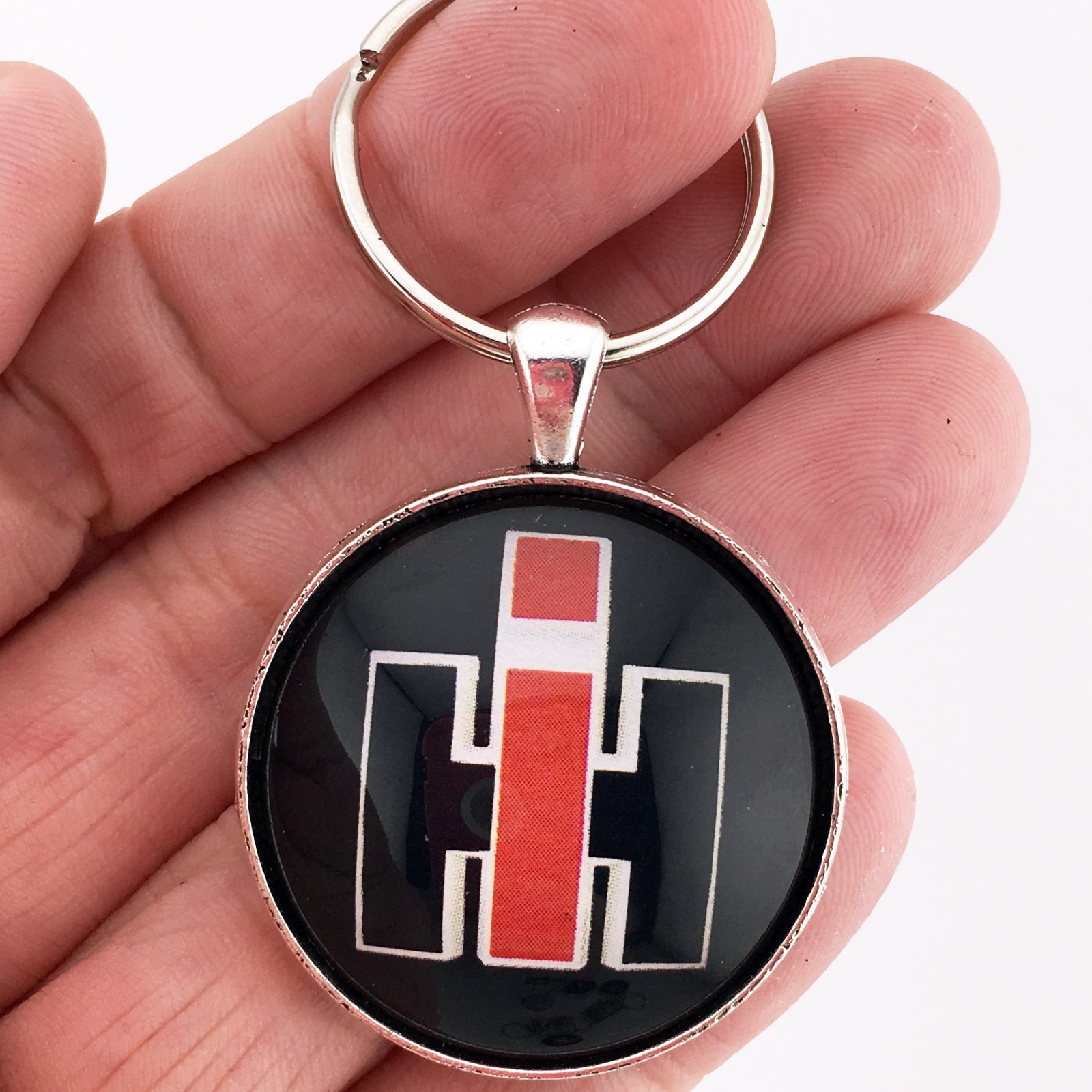 Vintage International Harvester Emblem Badge Logo 1.2" Diameter Keychain