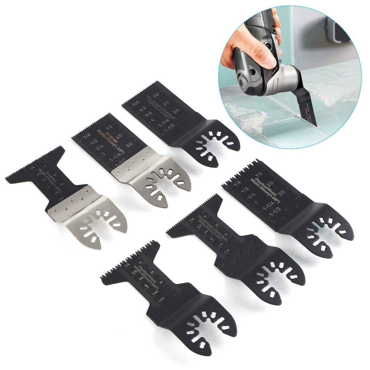 20Pcs Oscillating Multi Tool Saw Blades Wood Metal Cut Cutter For Dewalt Fein