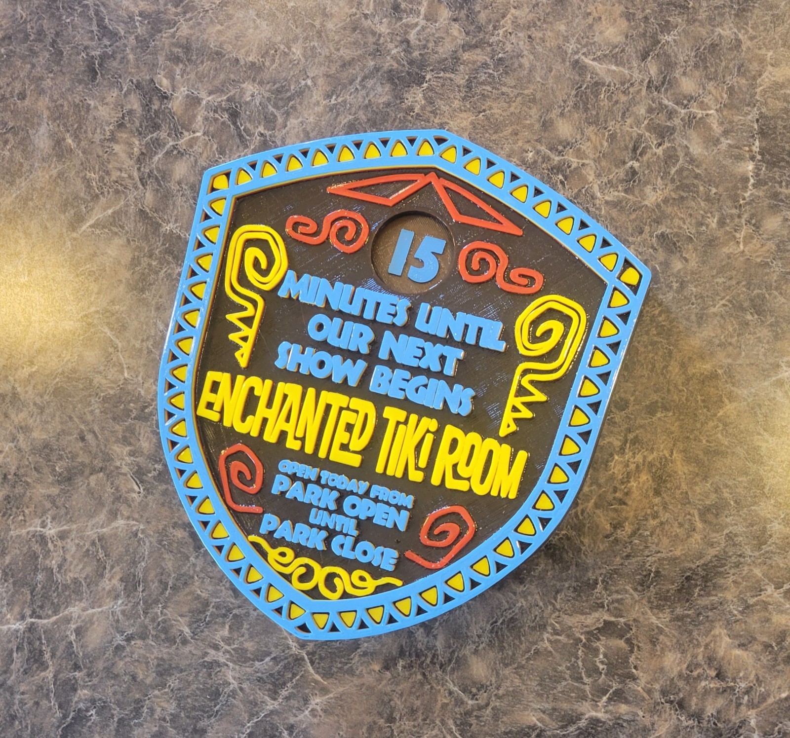 9 x 7.5 inch Enchanted Tiki Room Next Show Sign Adventureland Replica Plaque