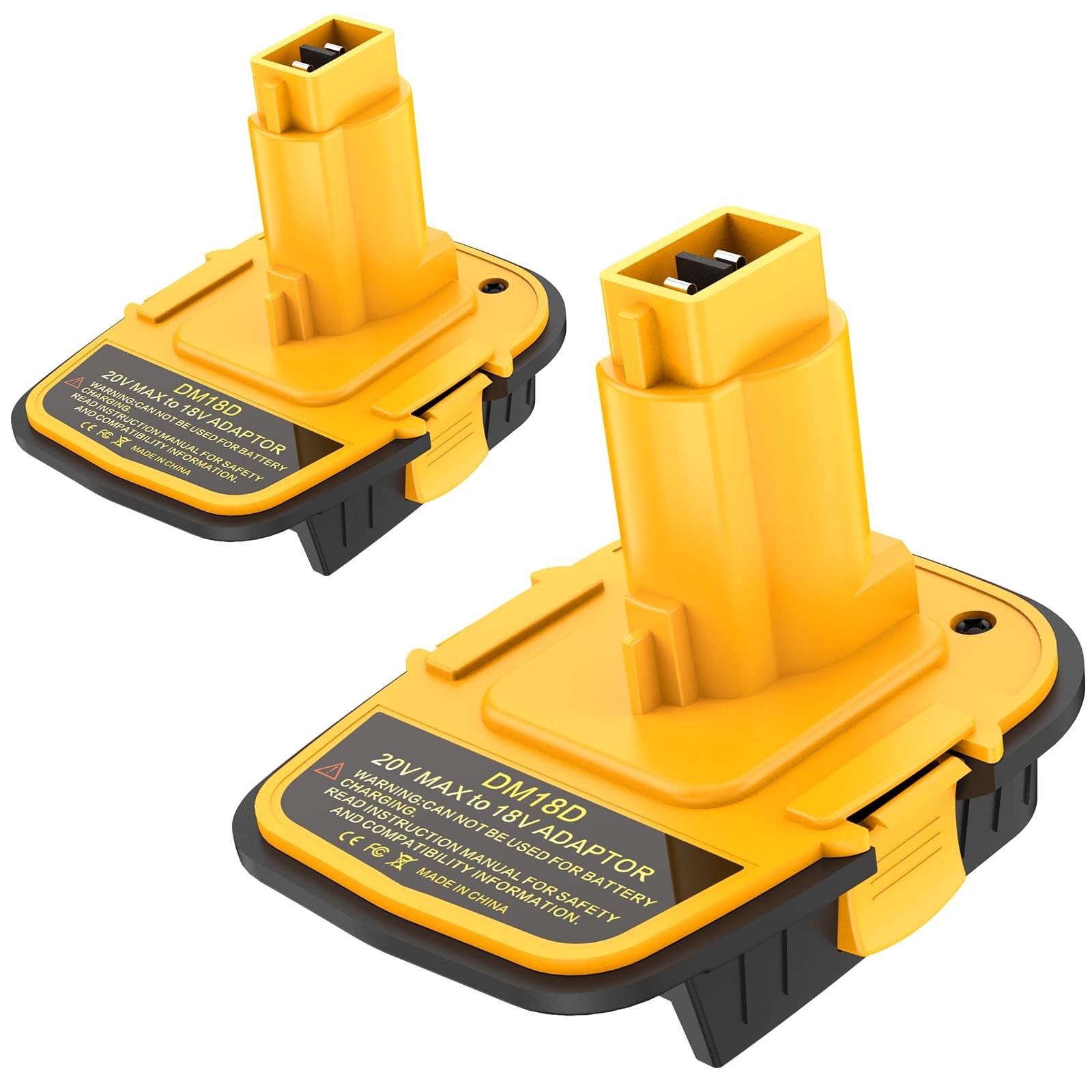 2 pack Battery Adapter with USB Compatible with Dewalt 20V Battery,20V to 18V