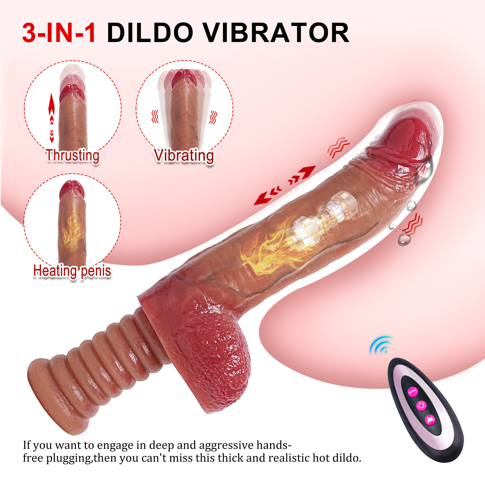 Automatic 5 Thrusting Dildo Sex Machine for Women Hands-Free Sex Toys Heating US