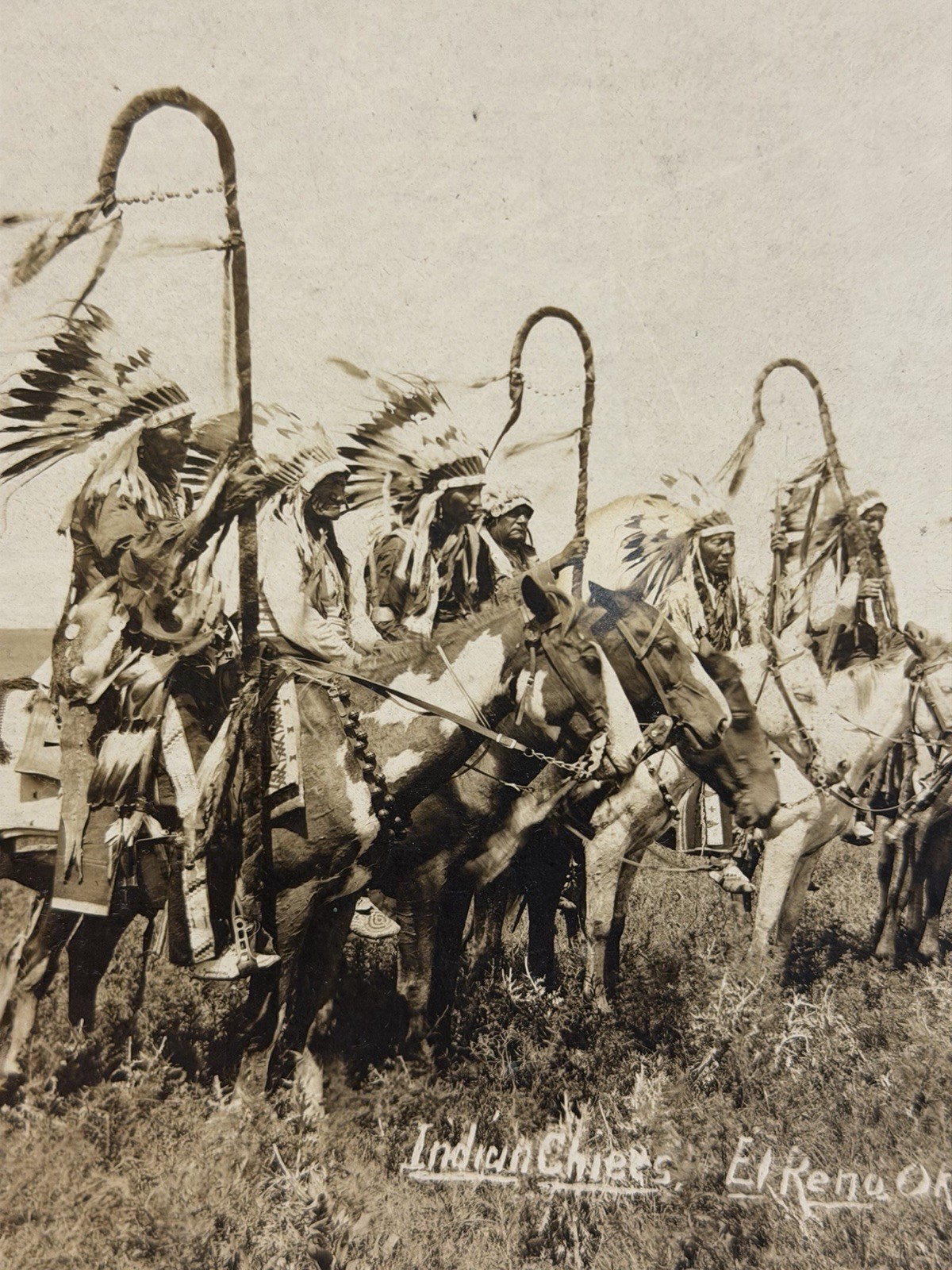 Native American Photograph Titled: "Indian Chiefs, El Reno, Okla., July 1908"