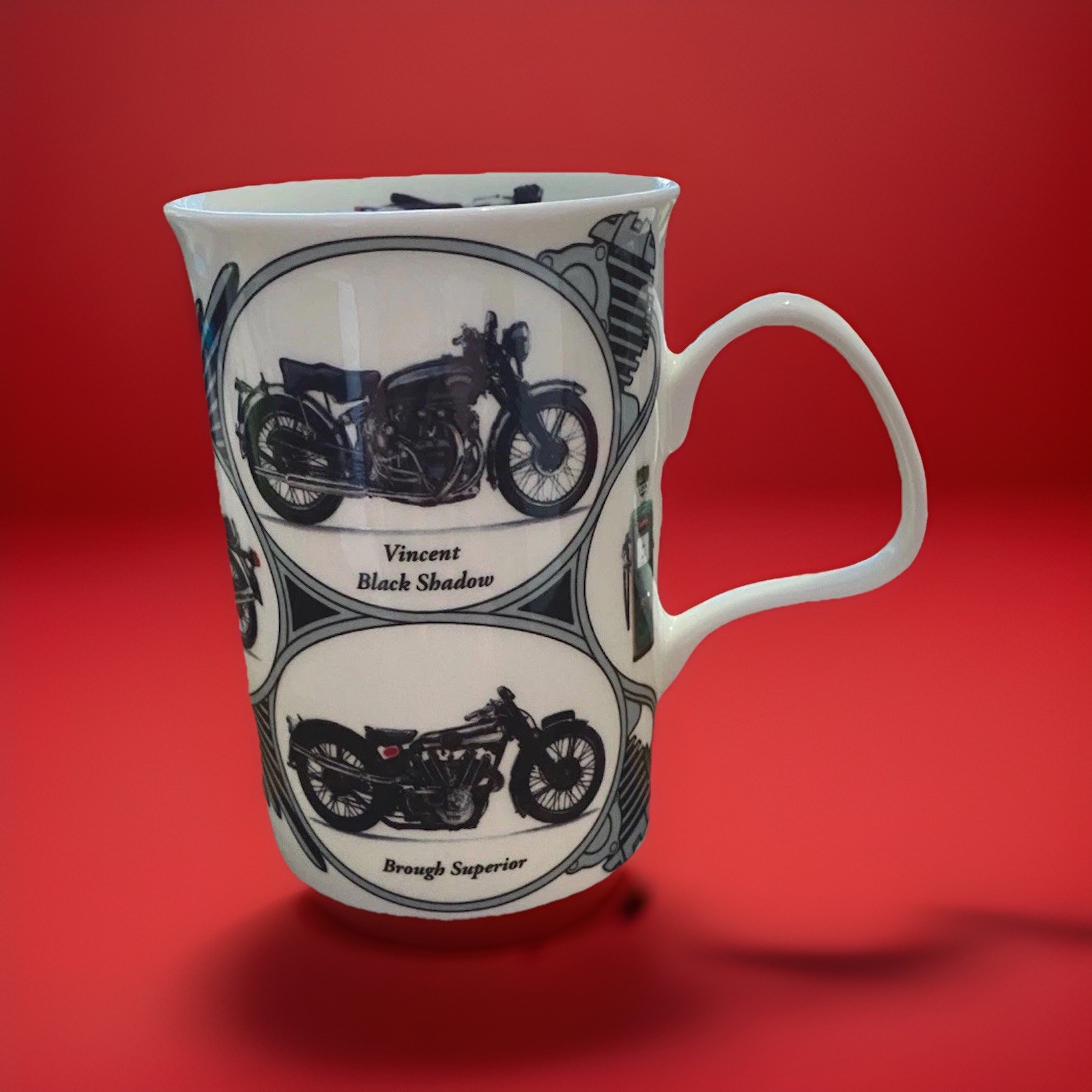 British Motorcycle Mug By Paul Kirkham. Made In England 2015. Fine Bone China