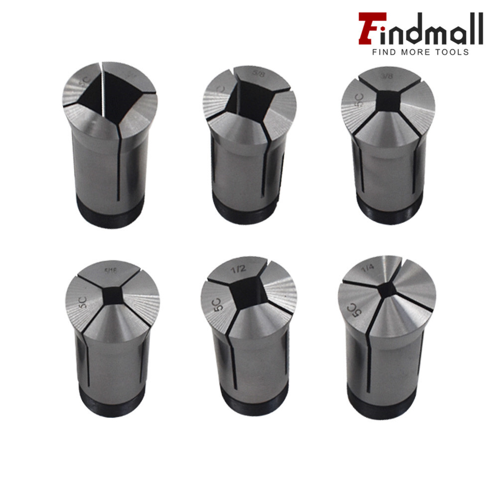 Findmall 5C Square Collet 6 PC Set 1/4",5/16",3/8",1/2",5/8",3/4"