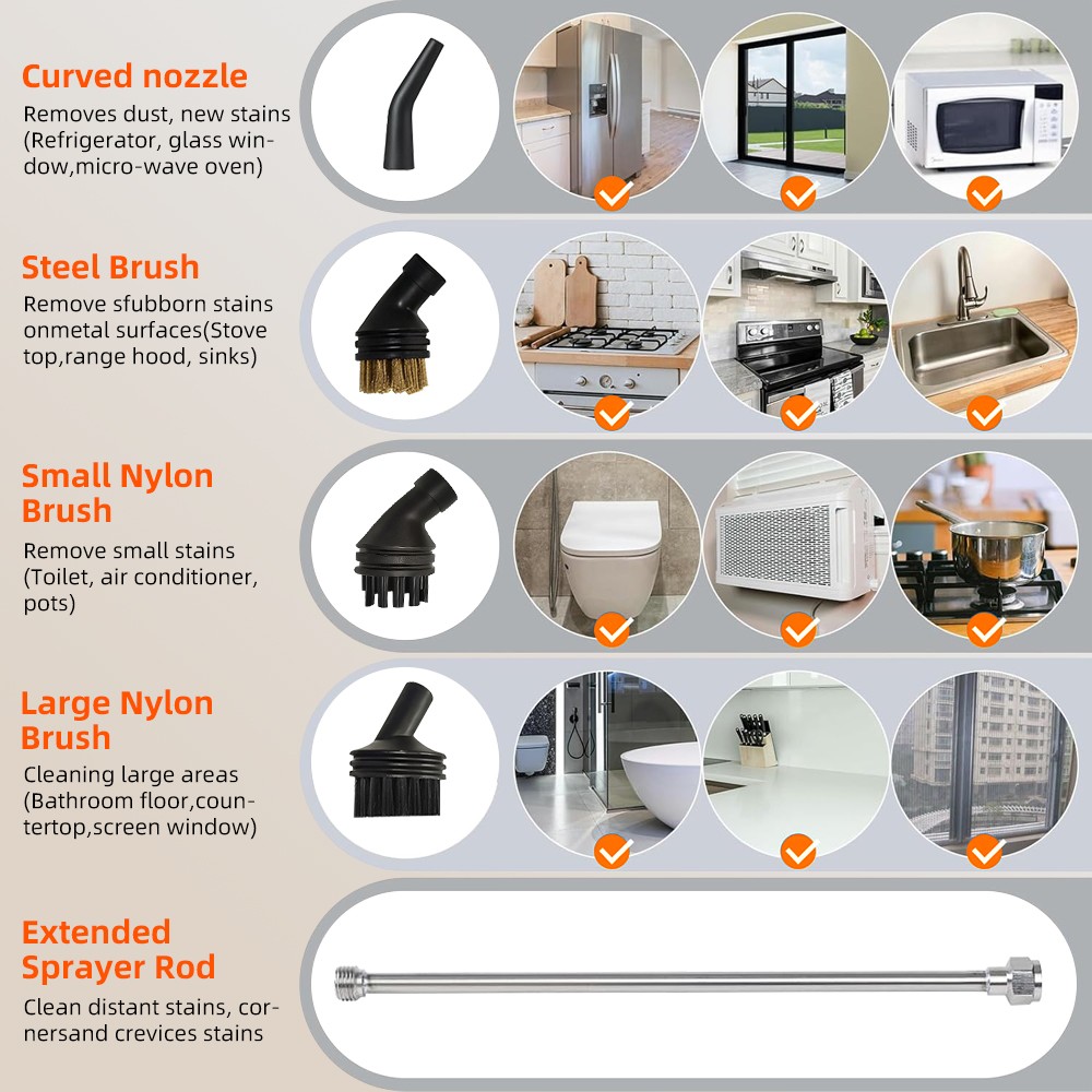 2500W LCD Maquina de limpieza a vapor limpiador para auto carro casa hogar US