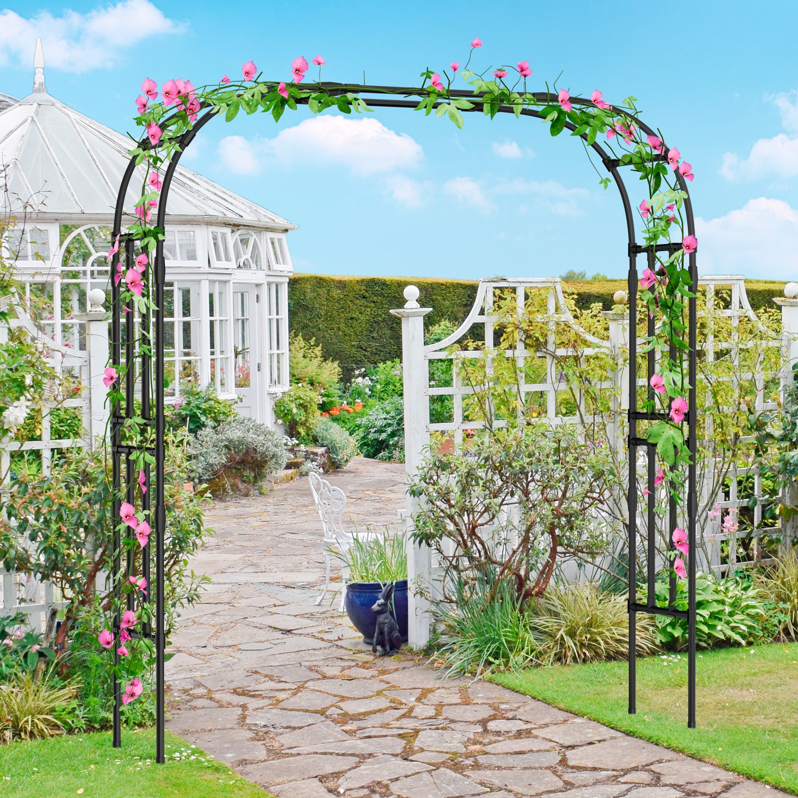 Docred Climbing Plant Trellis - Metal Garden Arch & Arbor Structure for Outdoor.