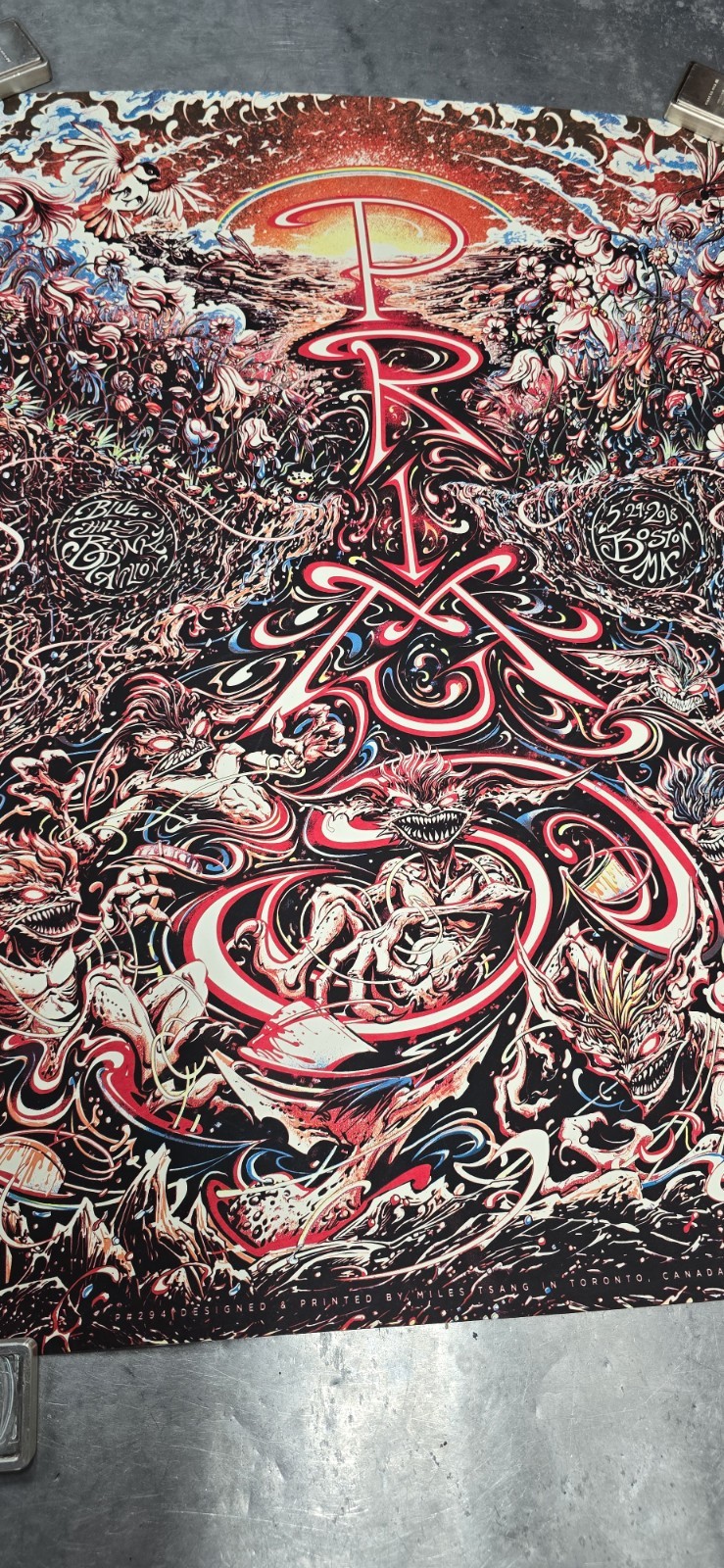 PRIMUS Signed Poster Boston MA Blue Hills Bank Pavilion 5-29-18 Miles Tsang