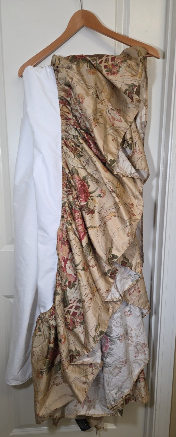 Ralph Lauren Guinevere Bedskirt Dust Ruffle 15” Drop Floral Cotton Sateen Full