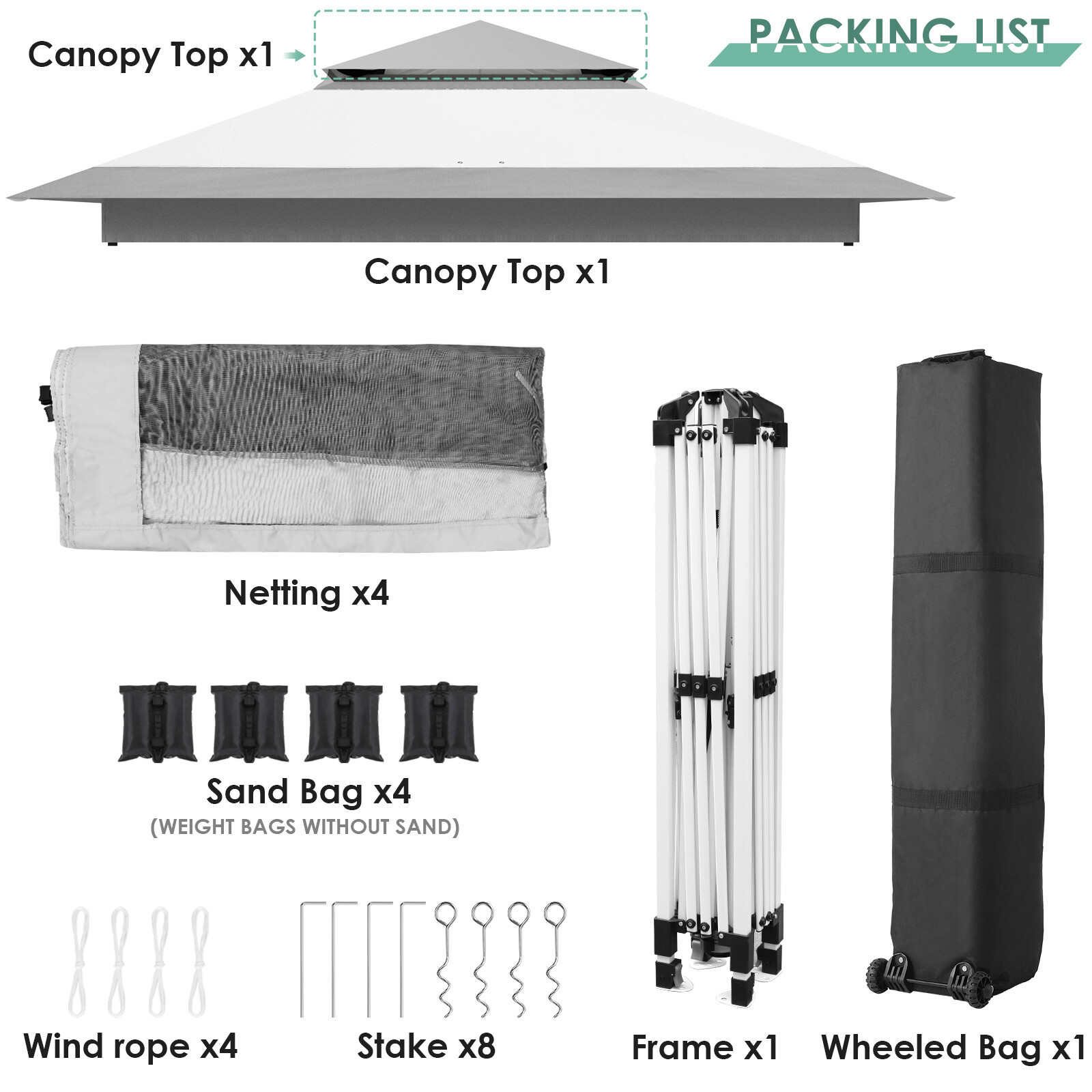 13' x 13' Pop Up Canopy Gazebo Height Adjustable Waterproof Wedding Party Tent