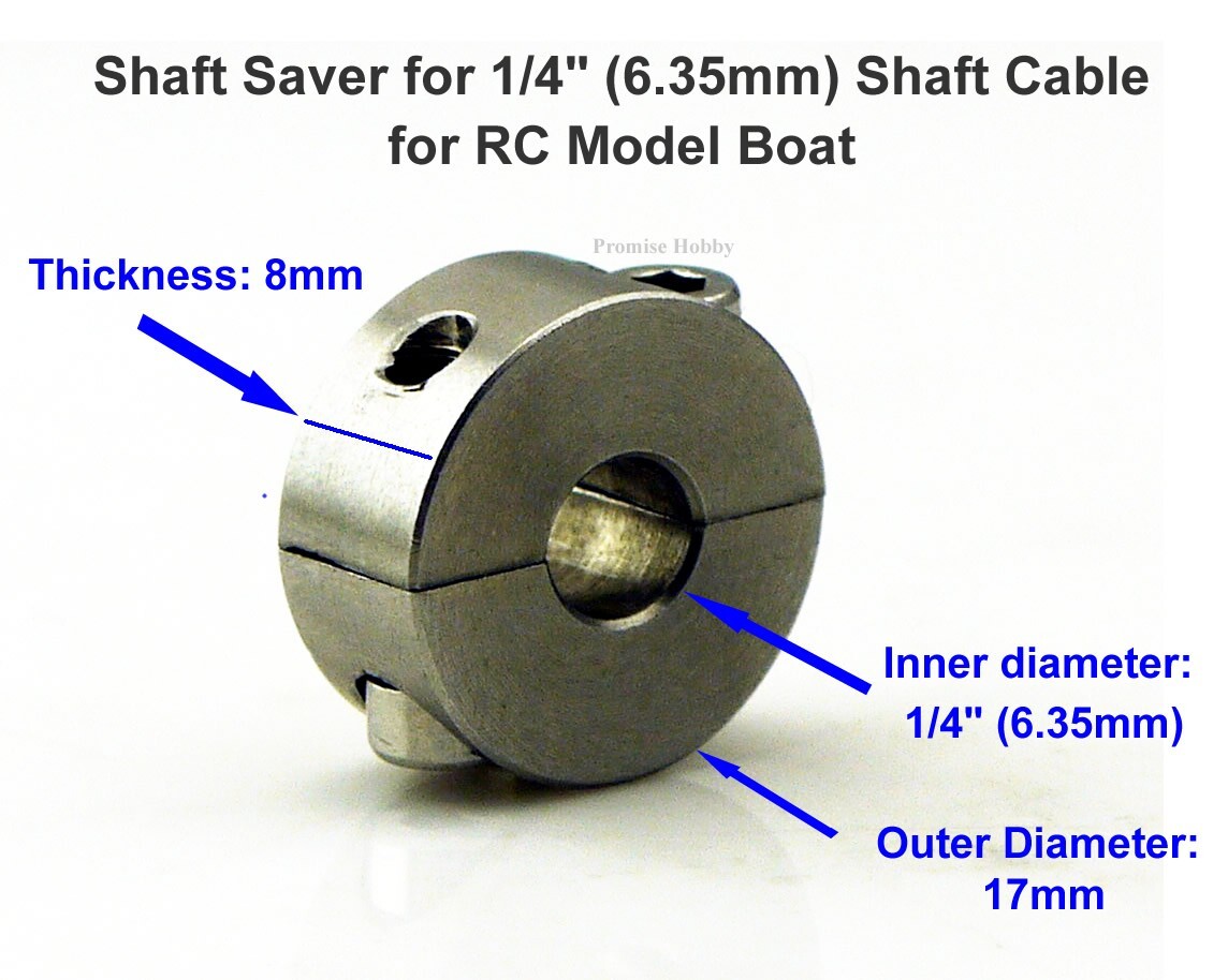 Stainless Steel Flex Cable Shaft Saver for 1/4" (6.35mm) Cable for RC Model Boat