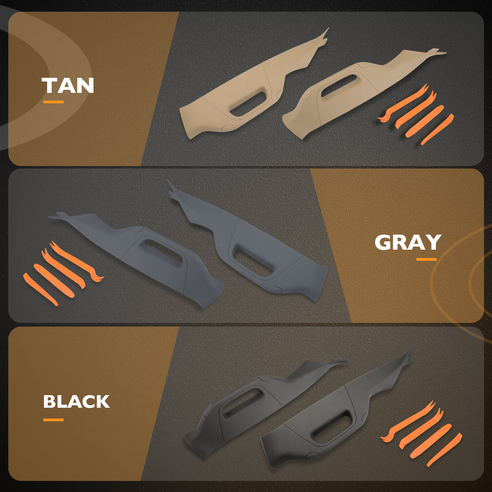 Pair A-Pillar Interior Trim Grab Handles Front Left Right For 2011-16 Ford F-250