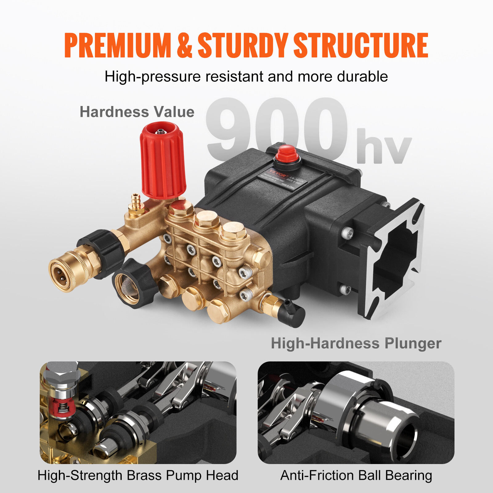 VEVOR Pressure Washer Pump Power Washer Pump 3/4" Horizontal 3300 PSI 3.0 GPM
