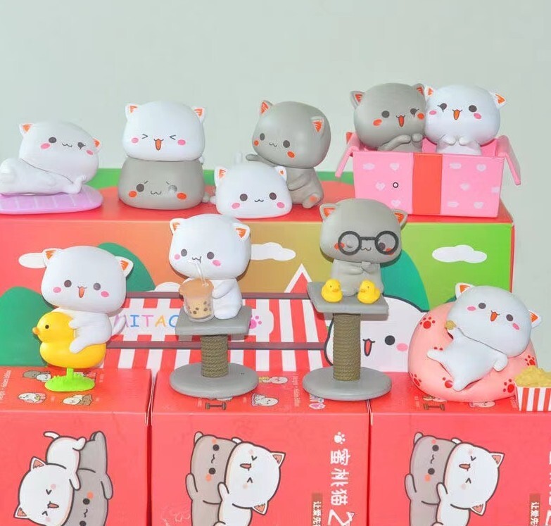 Season2 Peach and Goma MITAO-CAT Sweet Lovely Figure Art Toy Desktop Deco Gift