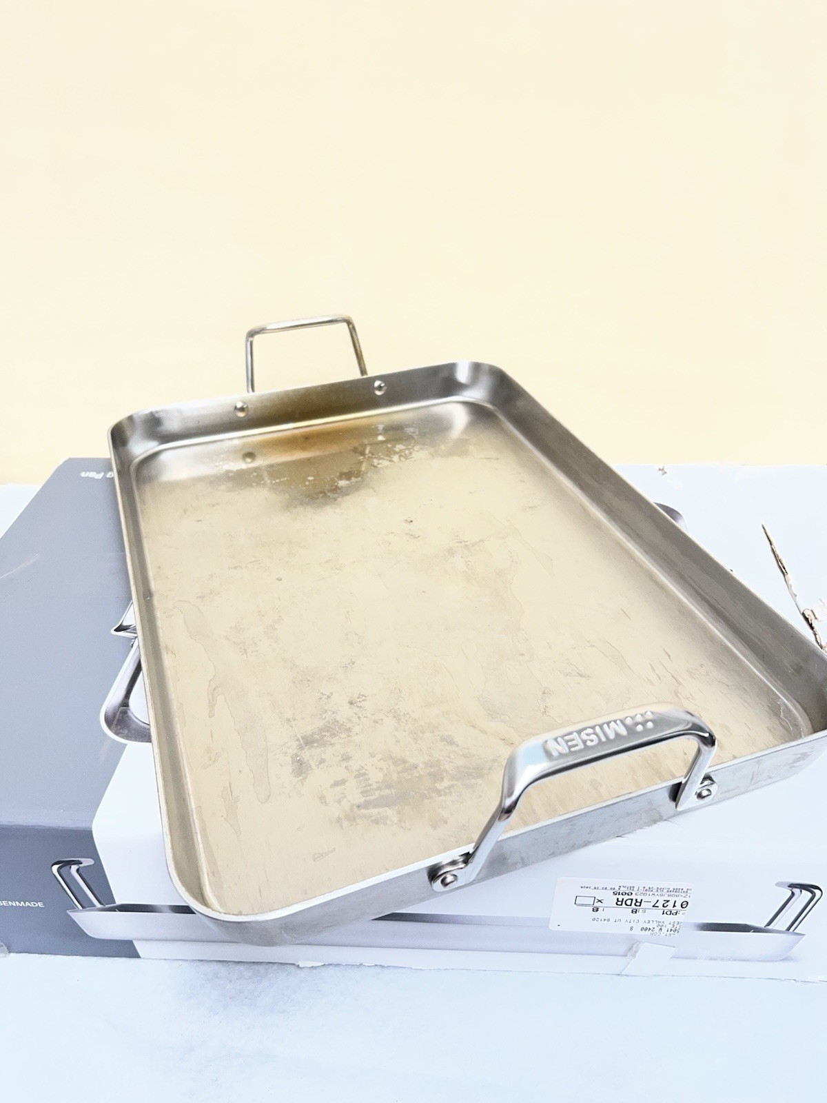 Used* MISEN 18” Roasting Pan Stainless Steel Roasting Pan with Handles Easy Grip