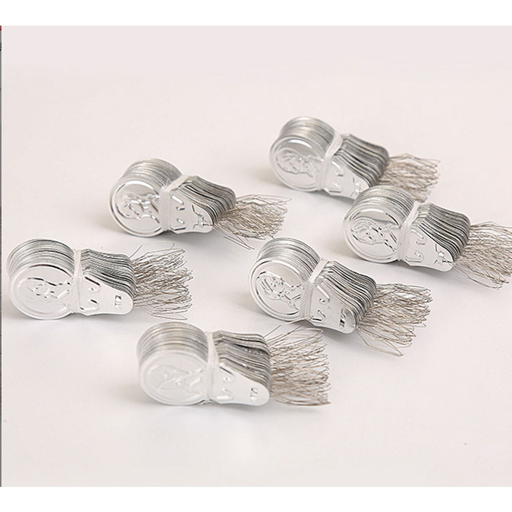 100x Metal Wire Needle Threader Silver Hand Sewing Stitch Insertion Tool 1.7" US