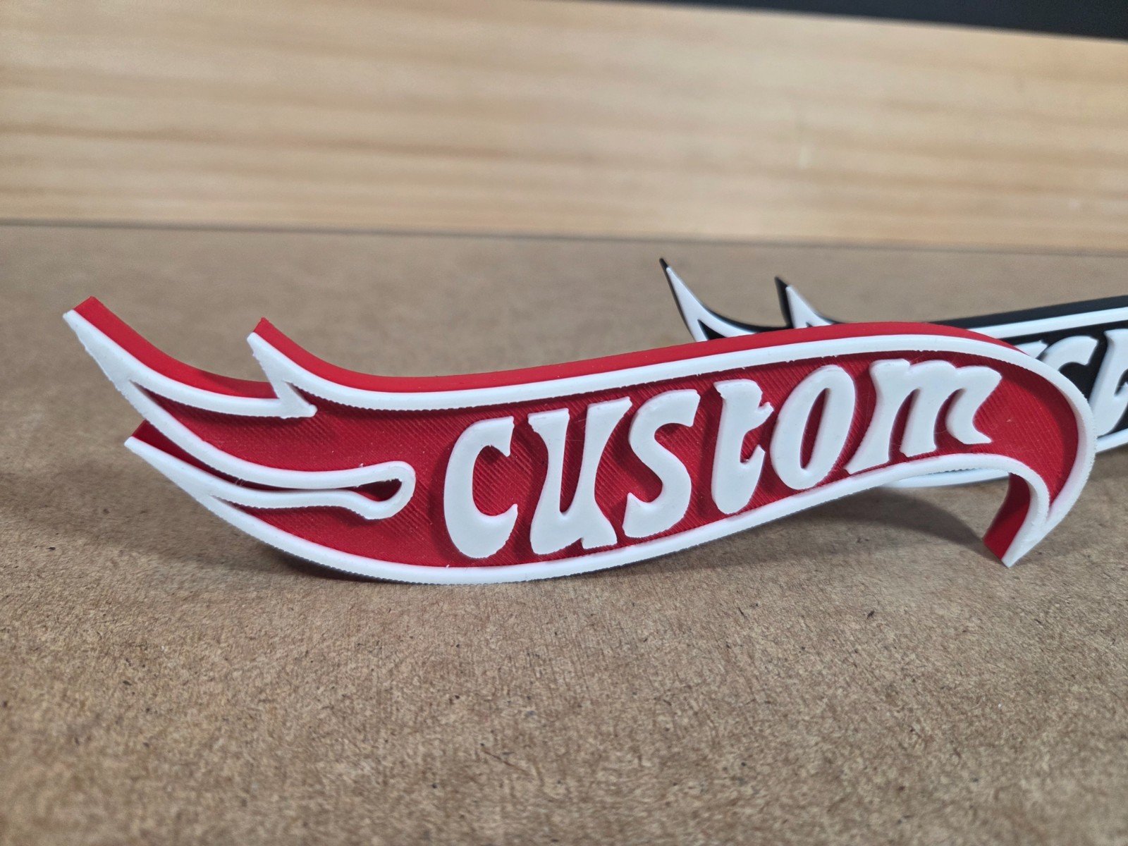 Hot Wheels Style Custom Name Personalized Sign - 3D Printed Desk Accessory