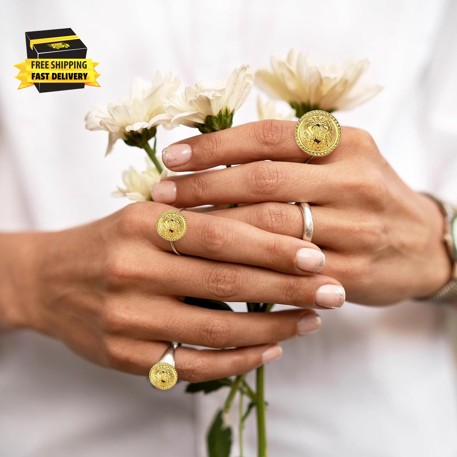 24 Pcs Gold Buttons for Blazer, Gold Coat Buttons Gold Metal Blazer Buttons Set