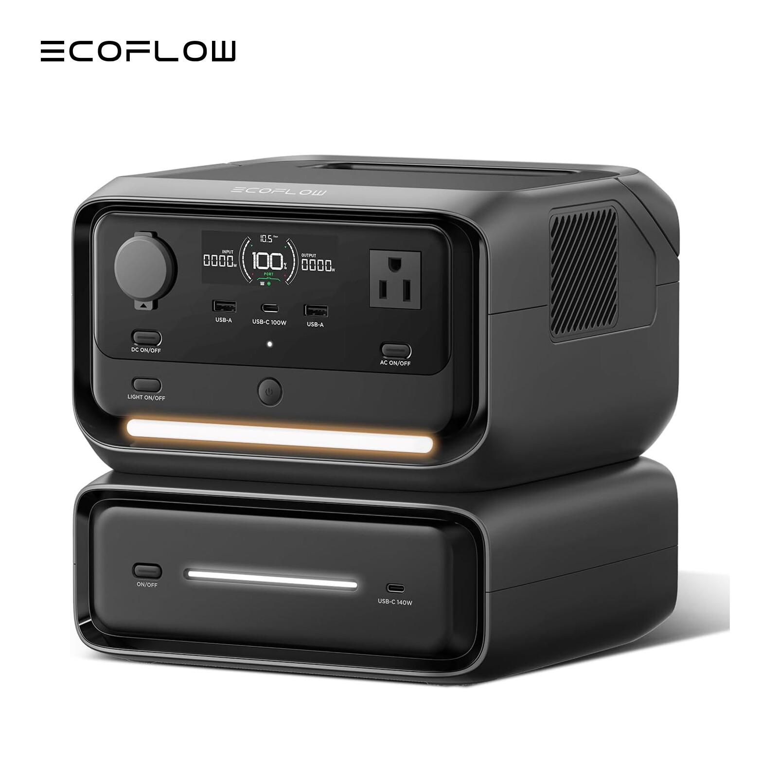 EcoFlow 572Wh River 3 Plus Portable Power Station with EB300 Extra Battery