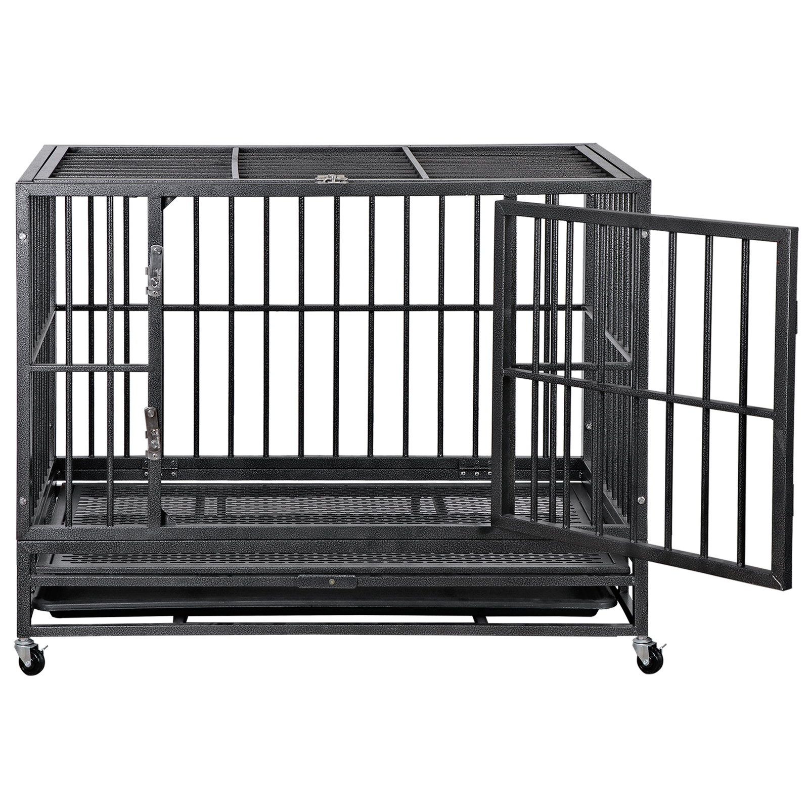Indestructible Escape Proof Dog Cage Kennel High Anxiety Double Door Dog Crate