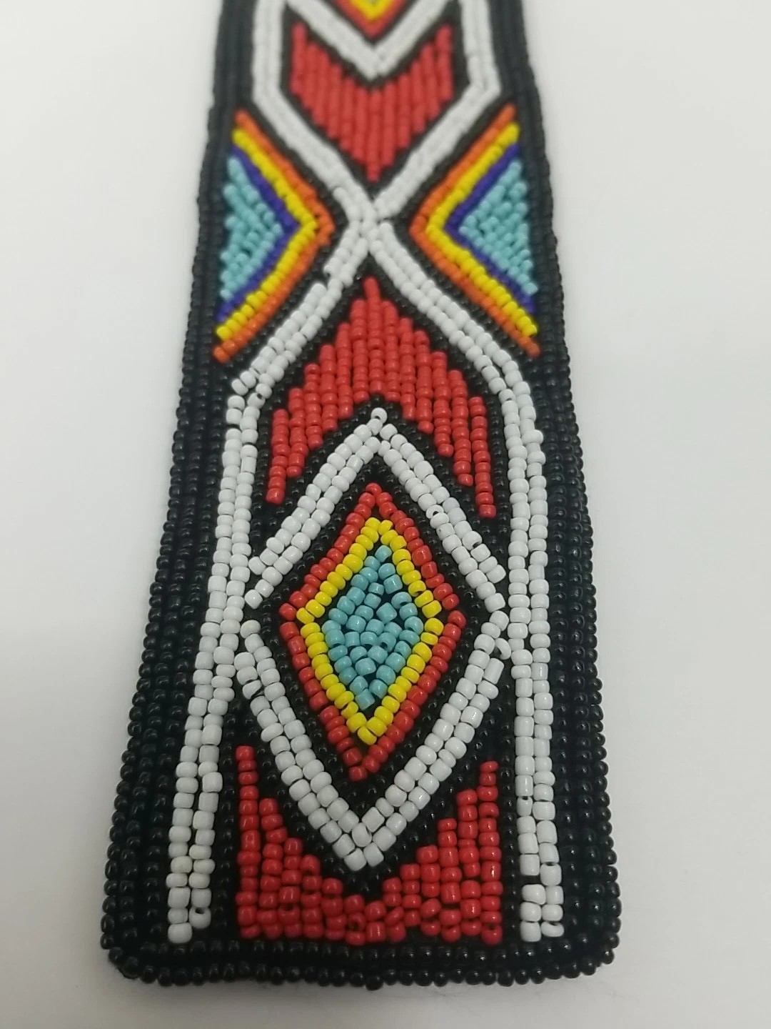 NATIVE AMERICAN INDIAN NECKTIE Beaded Tie Seed Bead Aztec Southwestern Design