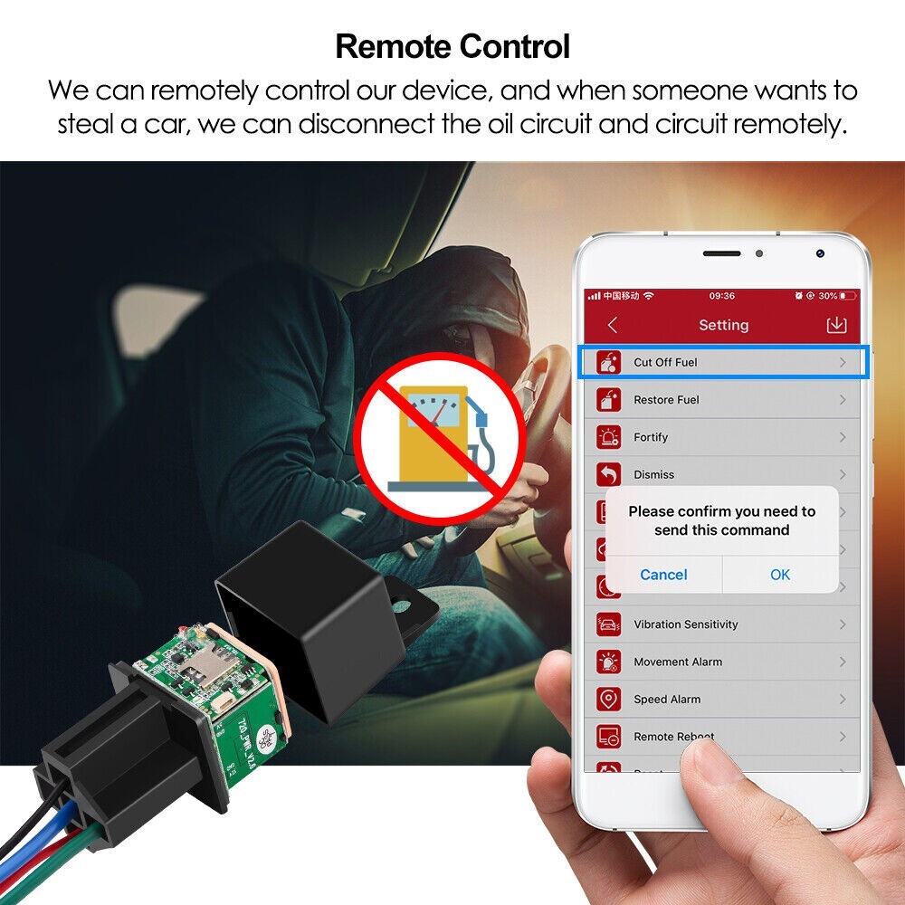 C13 Car Tracking Relay GPS Tracker Anti-theft Real Time Device Locator - NEW 4G