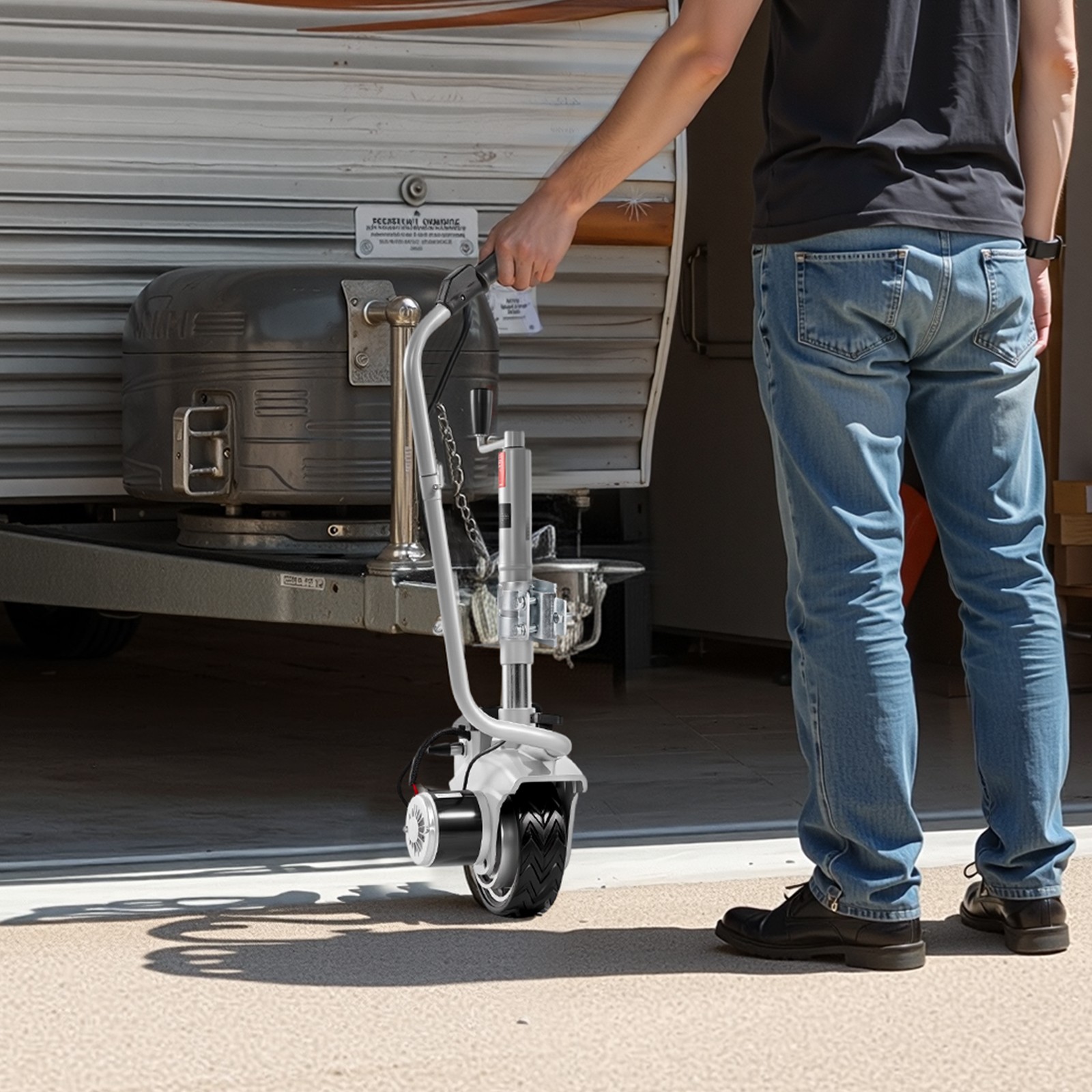 VEVOR Motorized Jockey Wheel 5500 lbs Adjustable Electric Trailer Dolly 380W