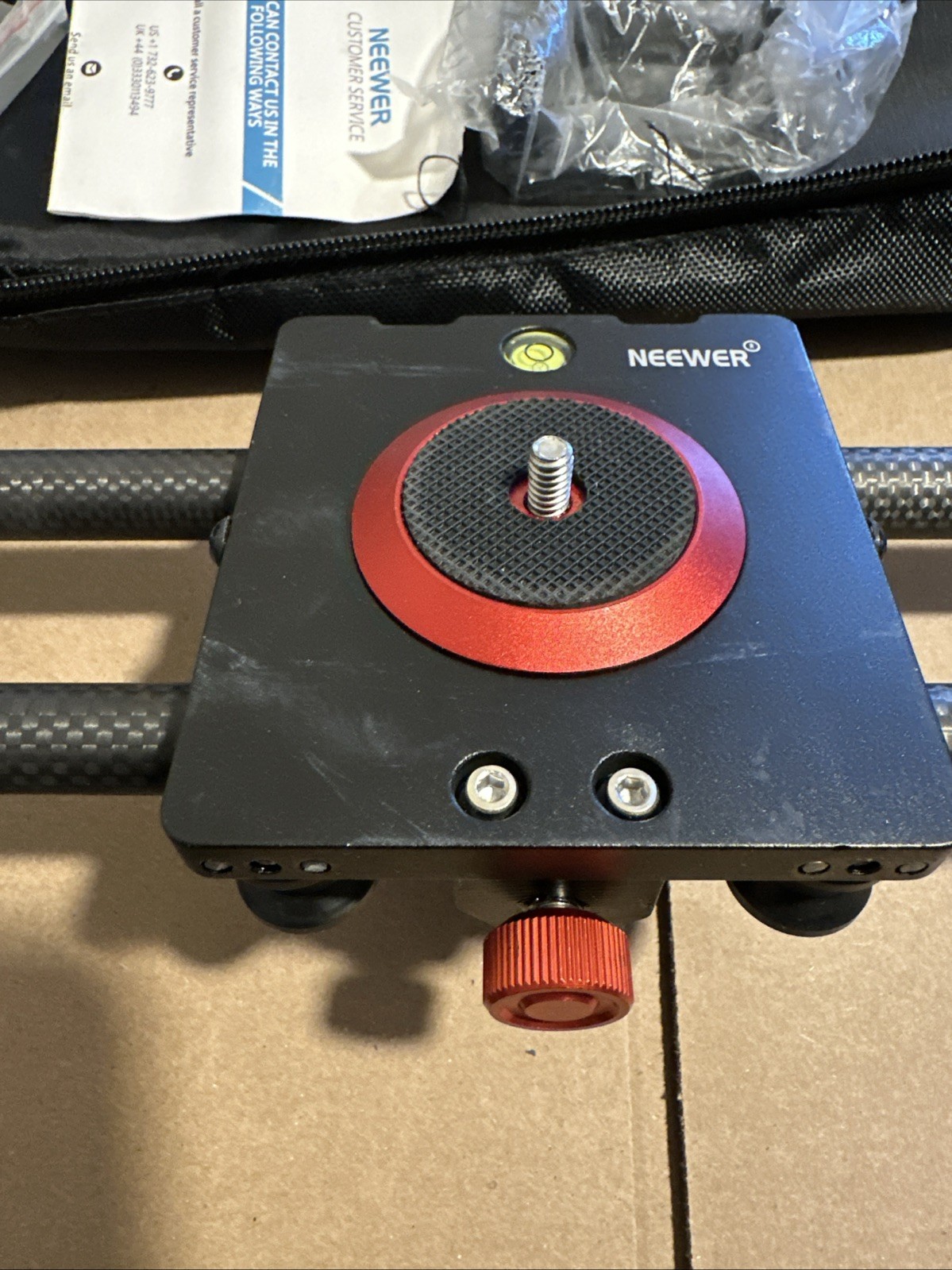 Neewer 16'' Camera Slider Carbon Fiber Dolly Rail for iPhone & Android