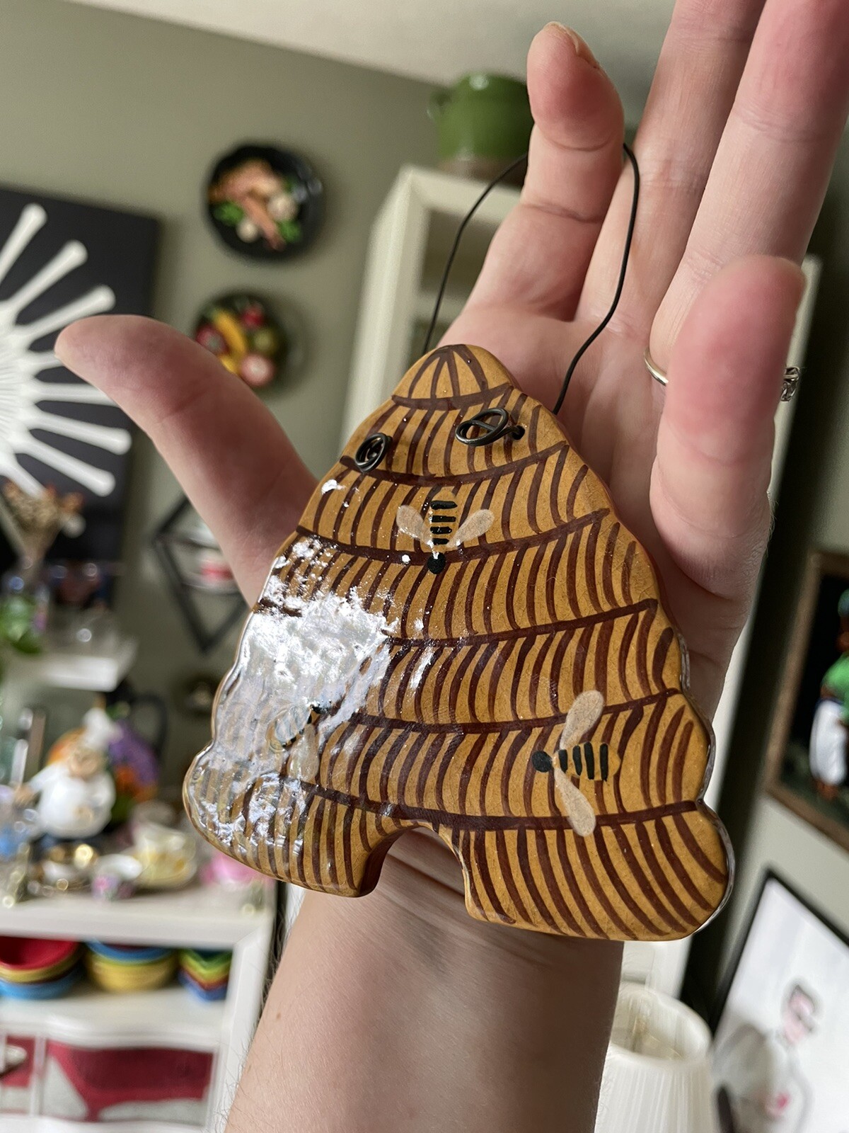 Mix Lot Of 9 Bumblebee 🐝 Home Decor Candle Holder Ornaments Wood Ceramic Beaded