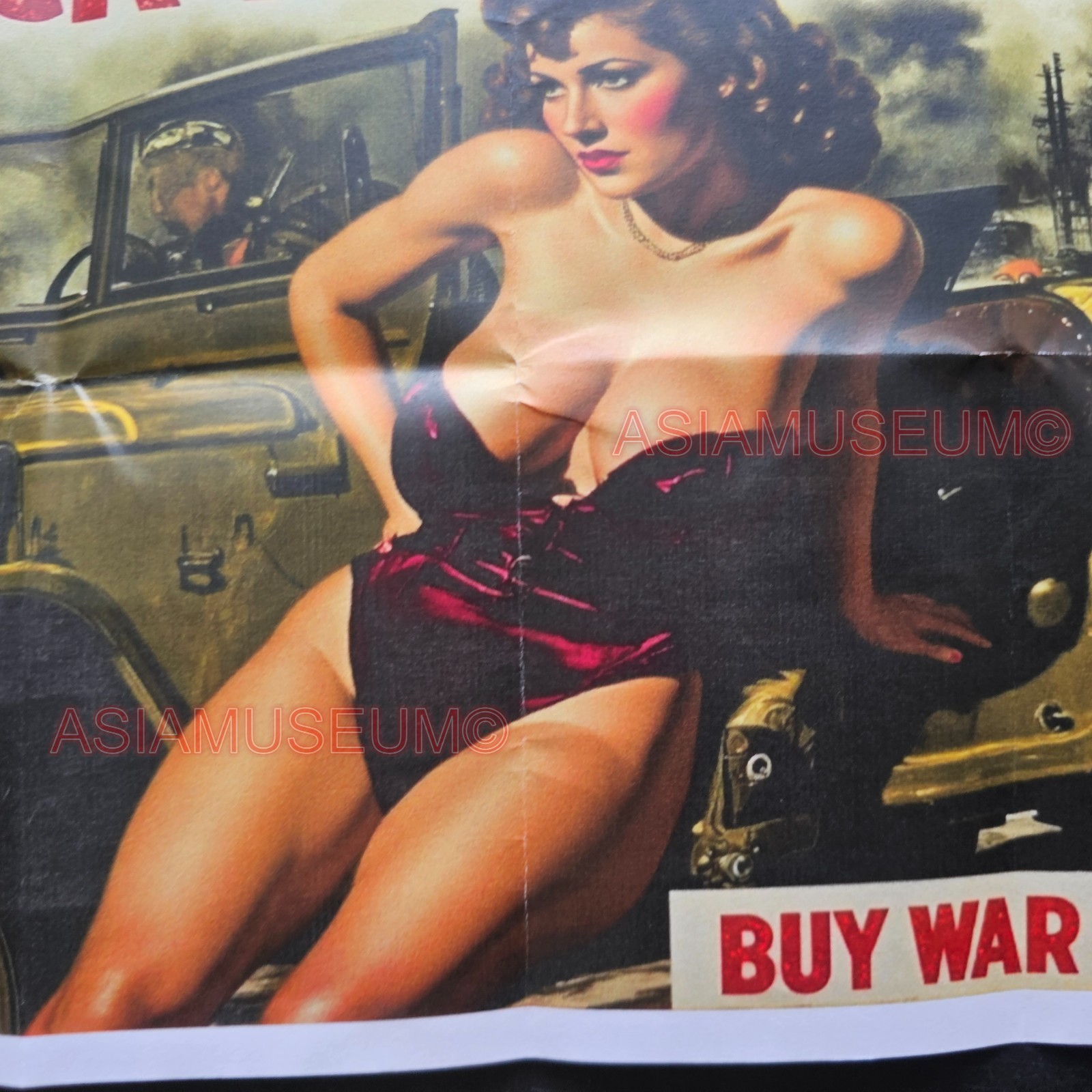 1945 WW2 USA BUY WAR BONDS SEXY PIN UP BIKINI GIRL WOMEN JEEP TRUCK POSTER M506