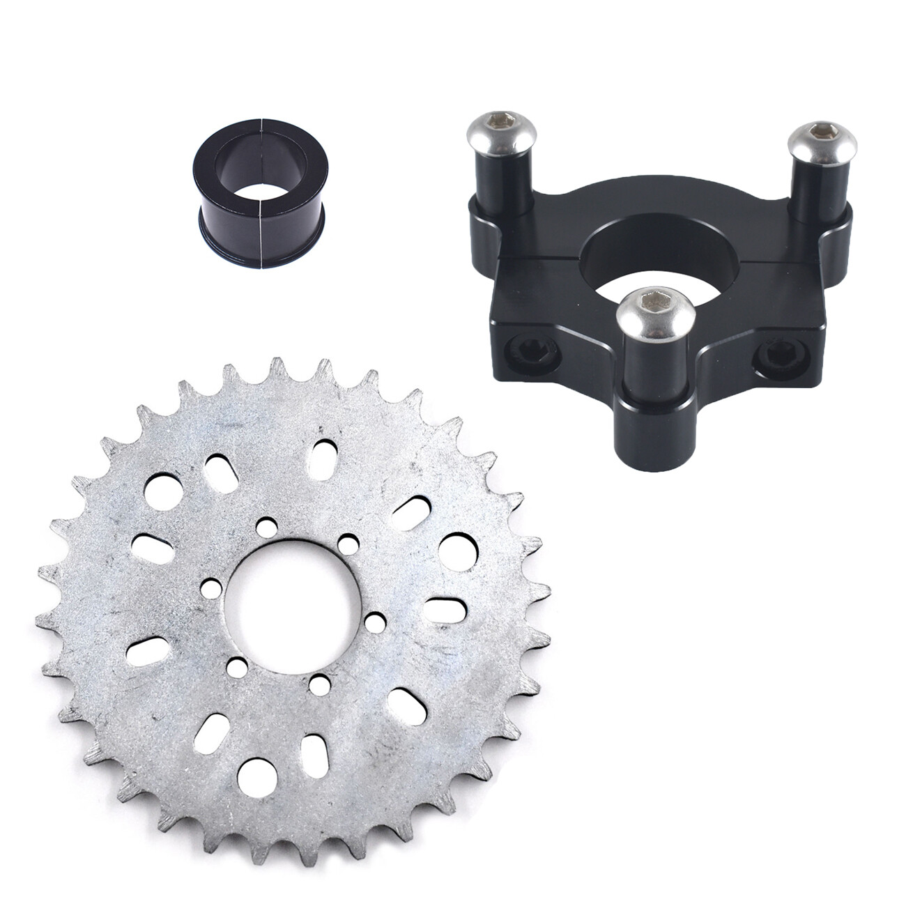 Black 1" / 1.5" CNC Adapter 36T Sprocket Fits 80cc 2 Stroke Motorized Bicycle