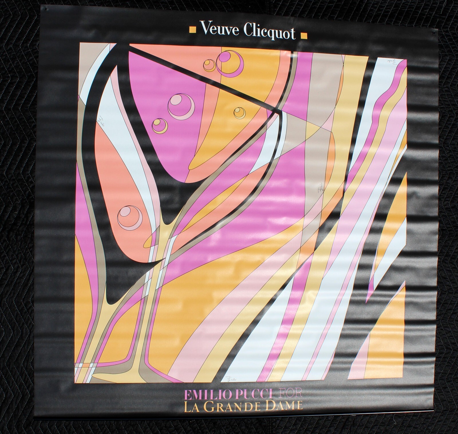 Rare Emilio Pucci Veuve Cliquot La Grande Dame champagne Banner sign fashion NOS