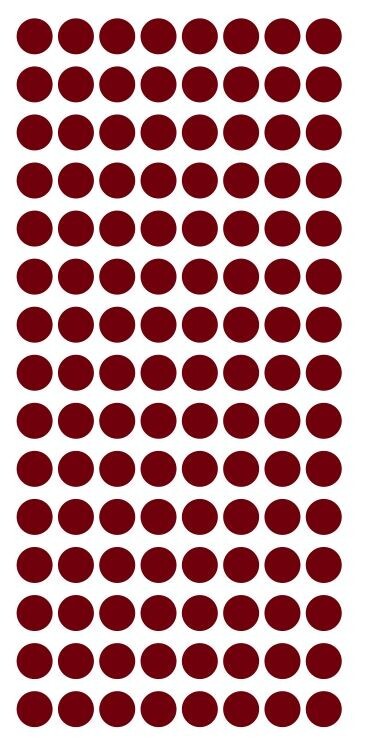 1/4" Burgundy Dots Round Vinyl Color Coded Inventory Label 1/4 Inch Dot Stickers