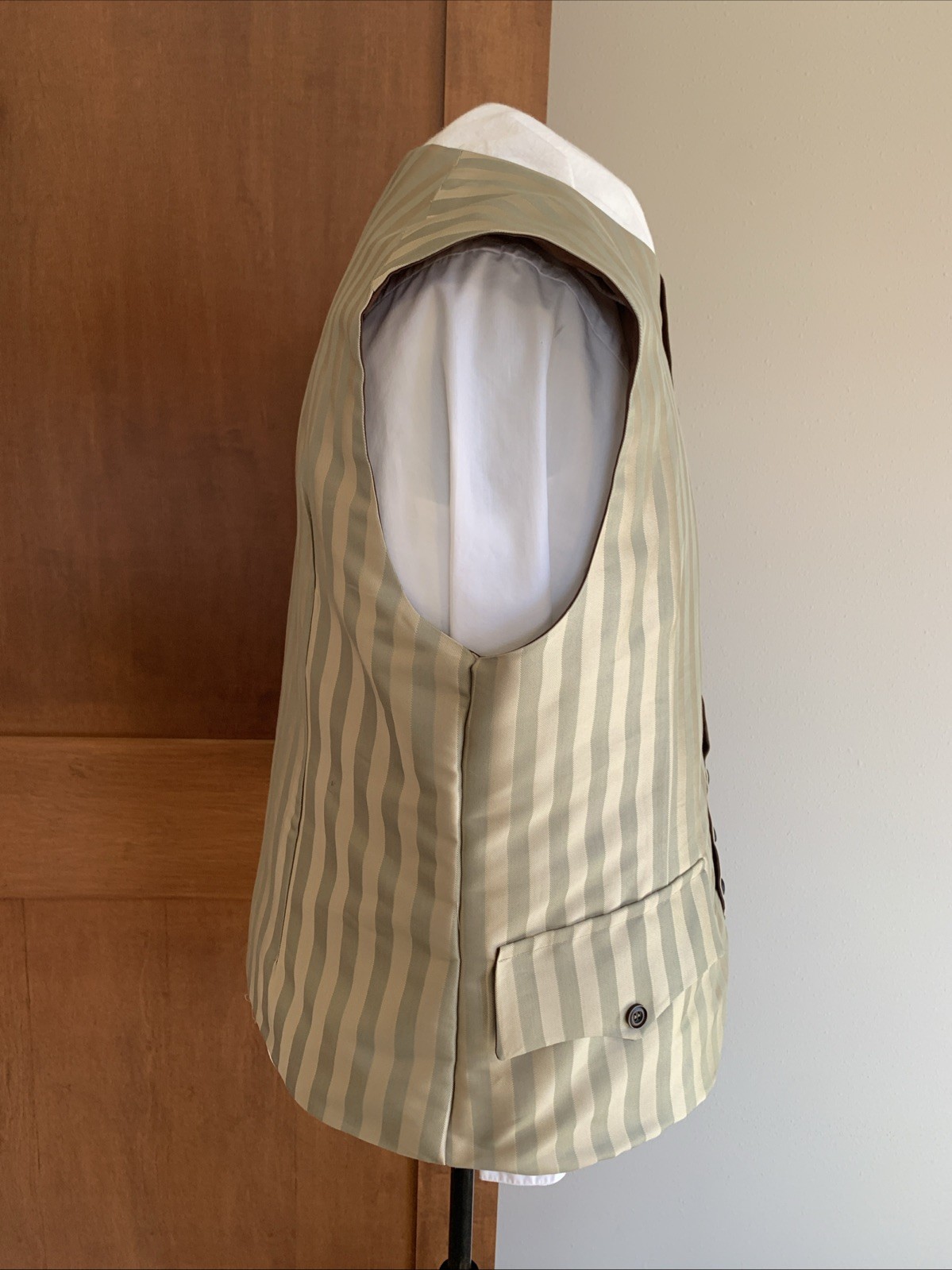 Outlander, Colonial, Rev War, Pirate, 18th C. Lined Striped Vest. LG. (46”) NWOT