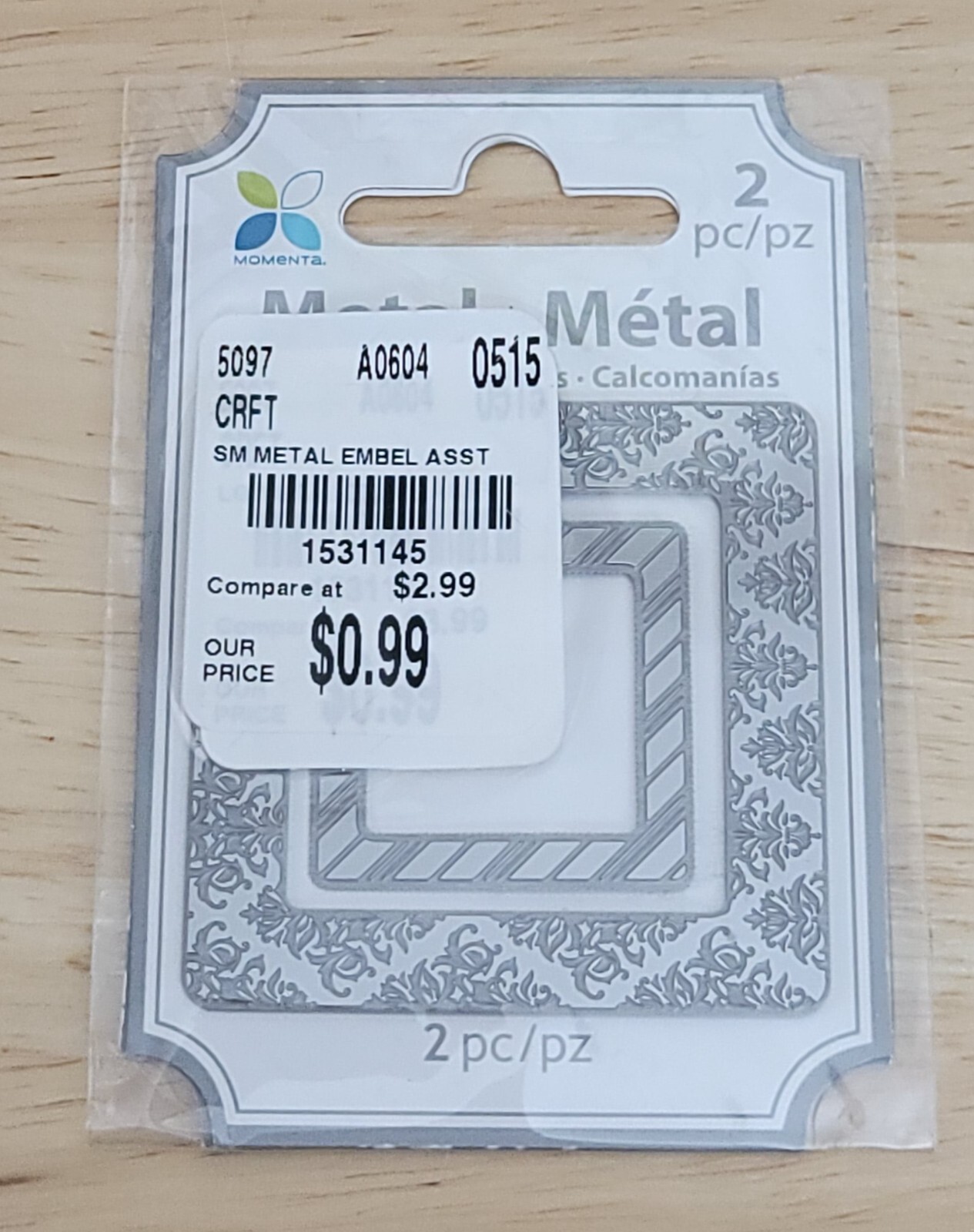 Momenta METAL EMBELLISHMENT STICKERS Lot of 12 Craft Cardmaking Scrapbooking