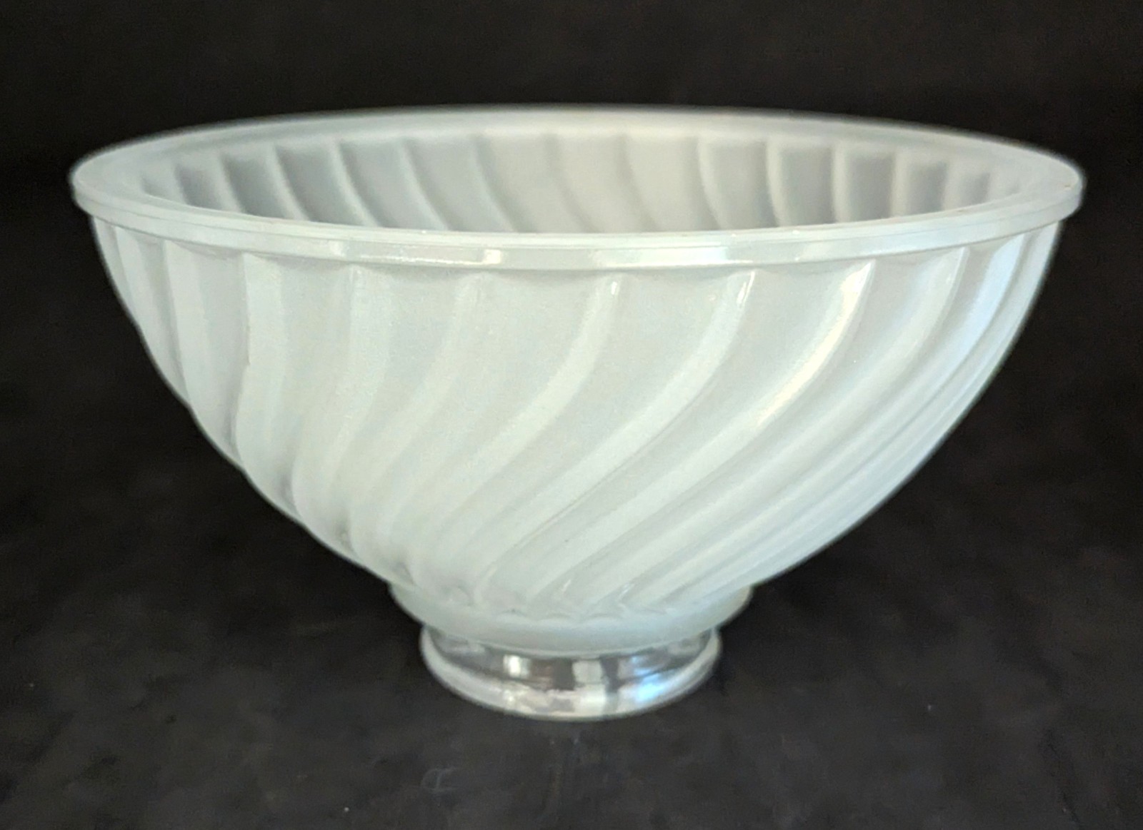 NOS! Frosted Swirl 6-1/2” dia. Low Bowl Glass Light Shade 2-1/4” Fitter VG Cond.